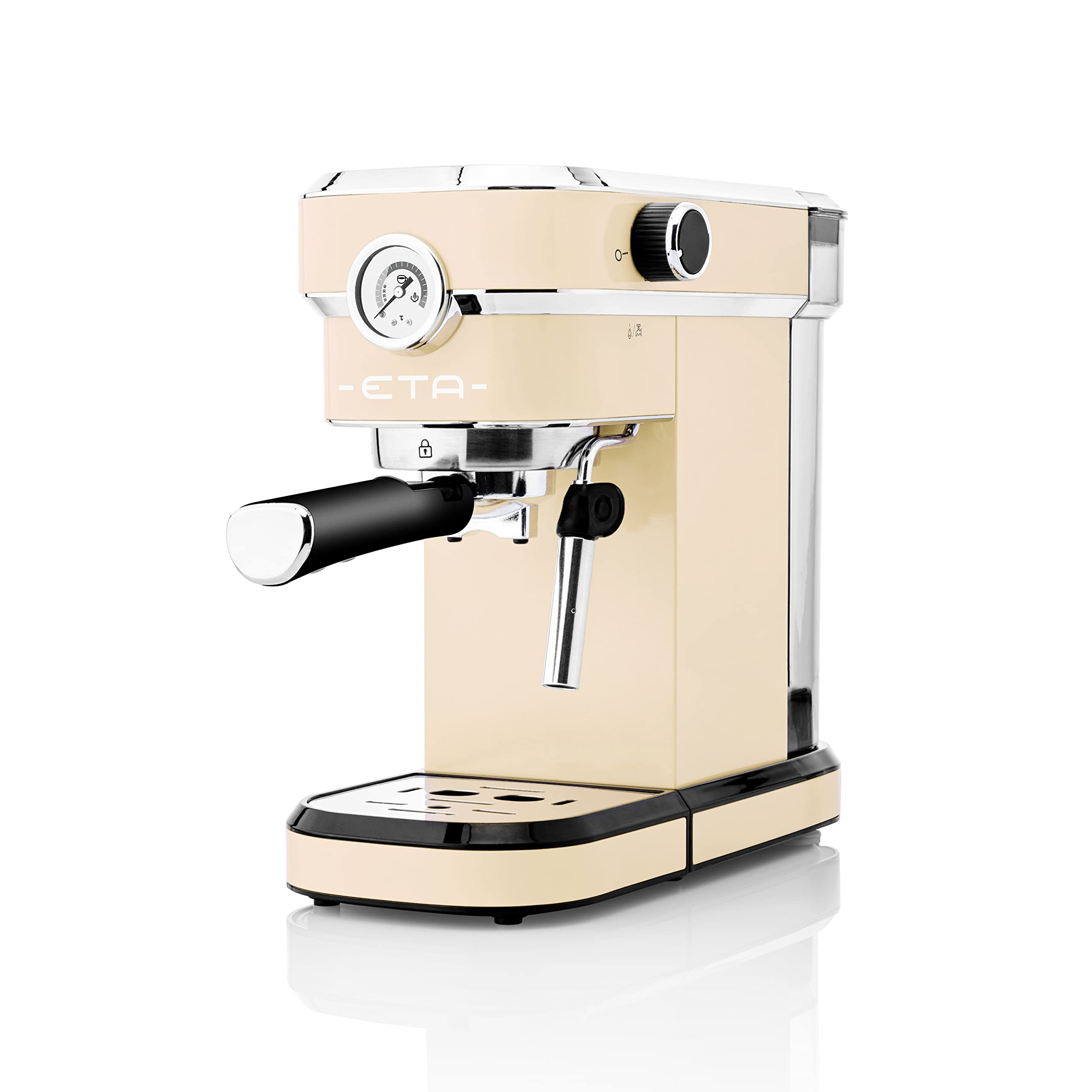 اسپرسو ساز پورتافیلتر اِتا چکسلواکی ETA مدل Storio کف‌ساز شیر، فشار ۲۰ بار، مخزن آب ۷۵۰ میلی‌لیتر