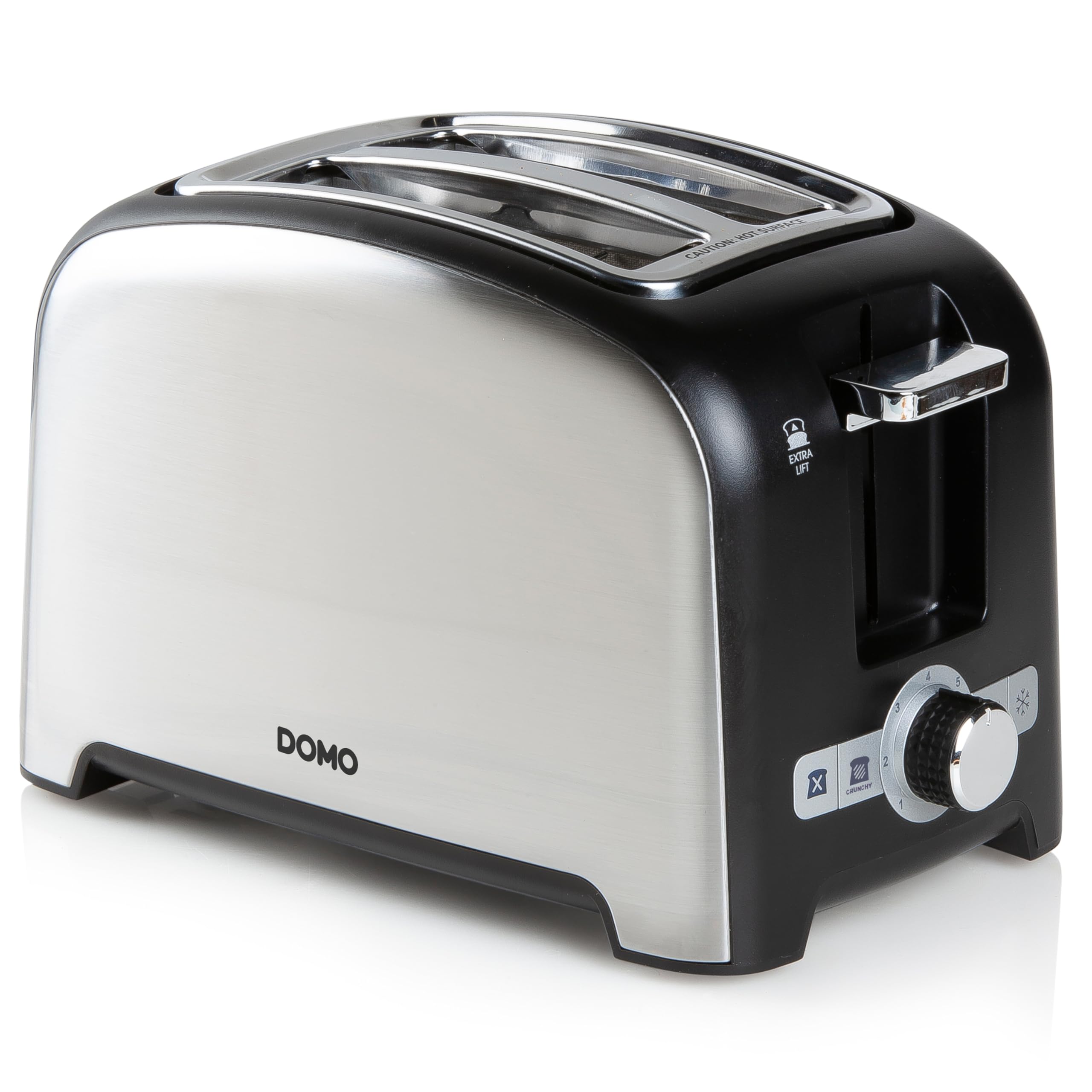 توستر DOMO DO959T - برای 2 برش - با قطعه تست مشکی + استیل ضد زنگ