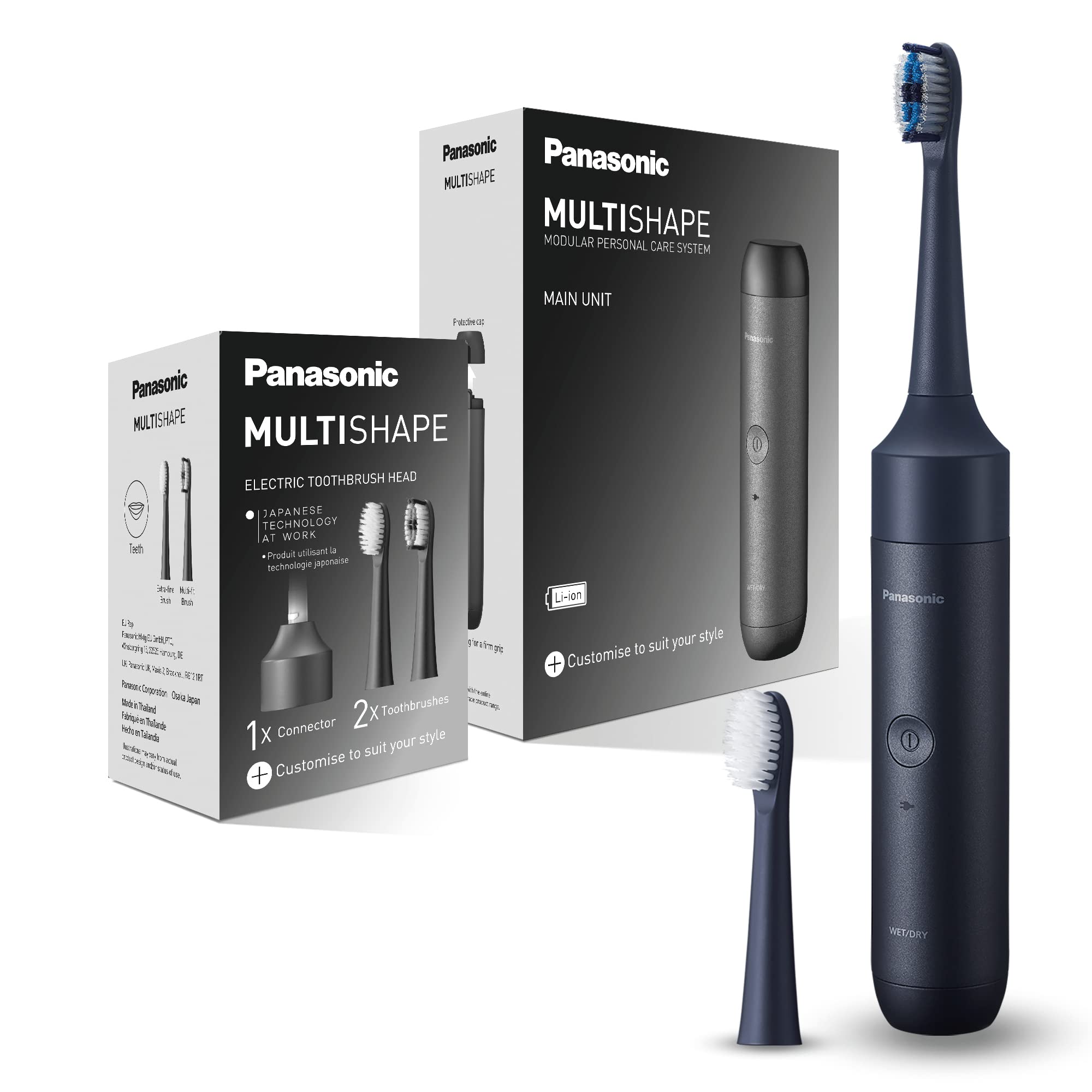 سیستم مراقبت از بدن ماژولار Panasonic MULTISHAPE ER-CTB1، سر مسواک برقی با برس بسیار ظریف و چند منظوره و باتری لیتیوم-یونی قابل شارژ، کیت شروع مراقبت از دهان و دندان