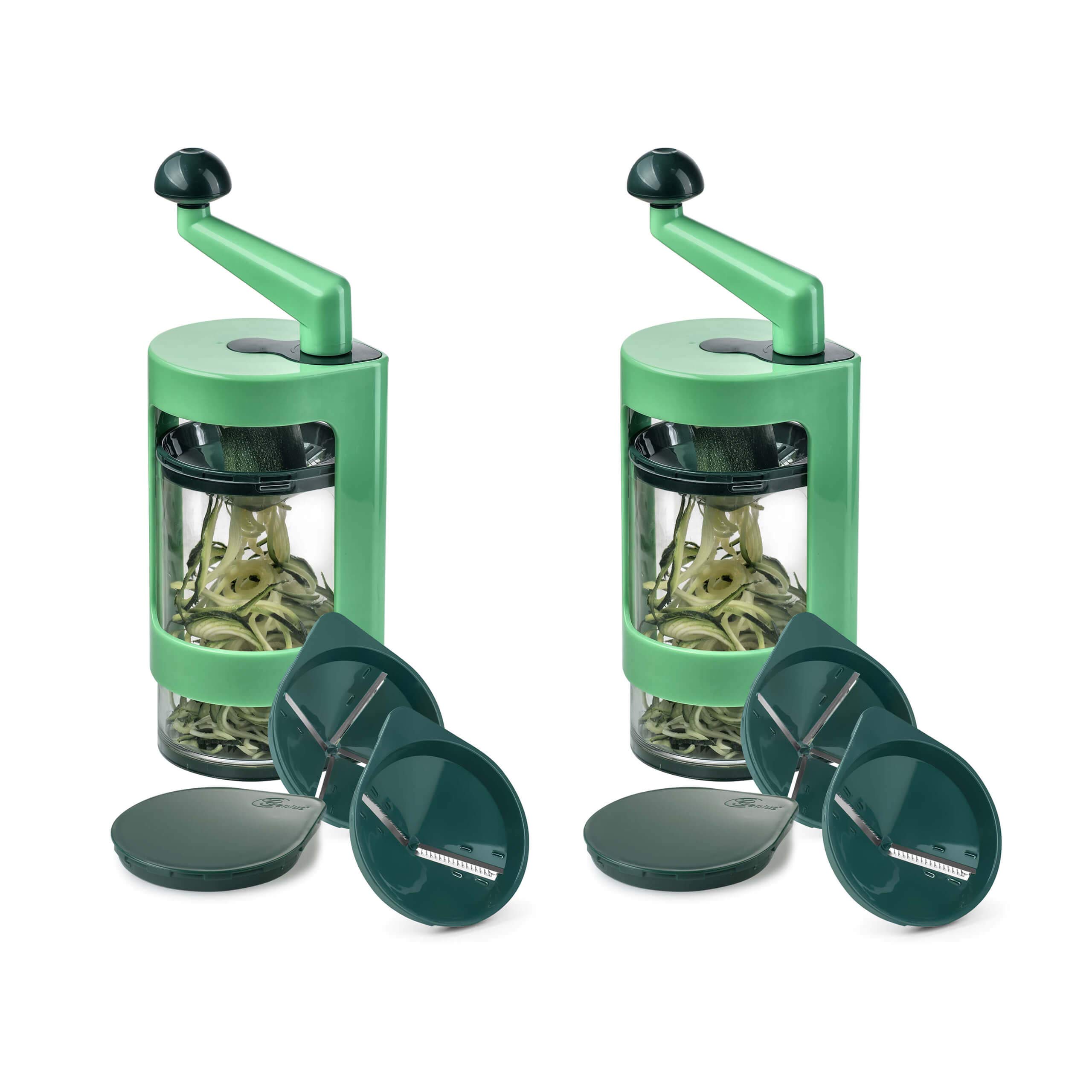 کاتر مارپیچی Genius Super Julietti برای سبزیجات – اسپاگتی سبزیجات، مارپیچ و جولین (2 قطعه)، سبز
