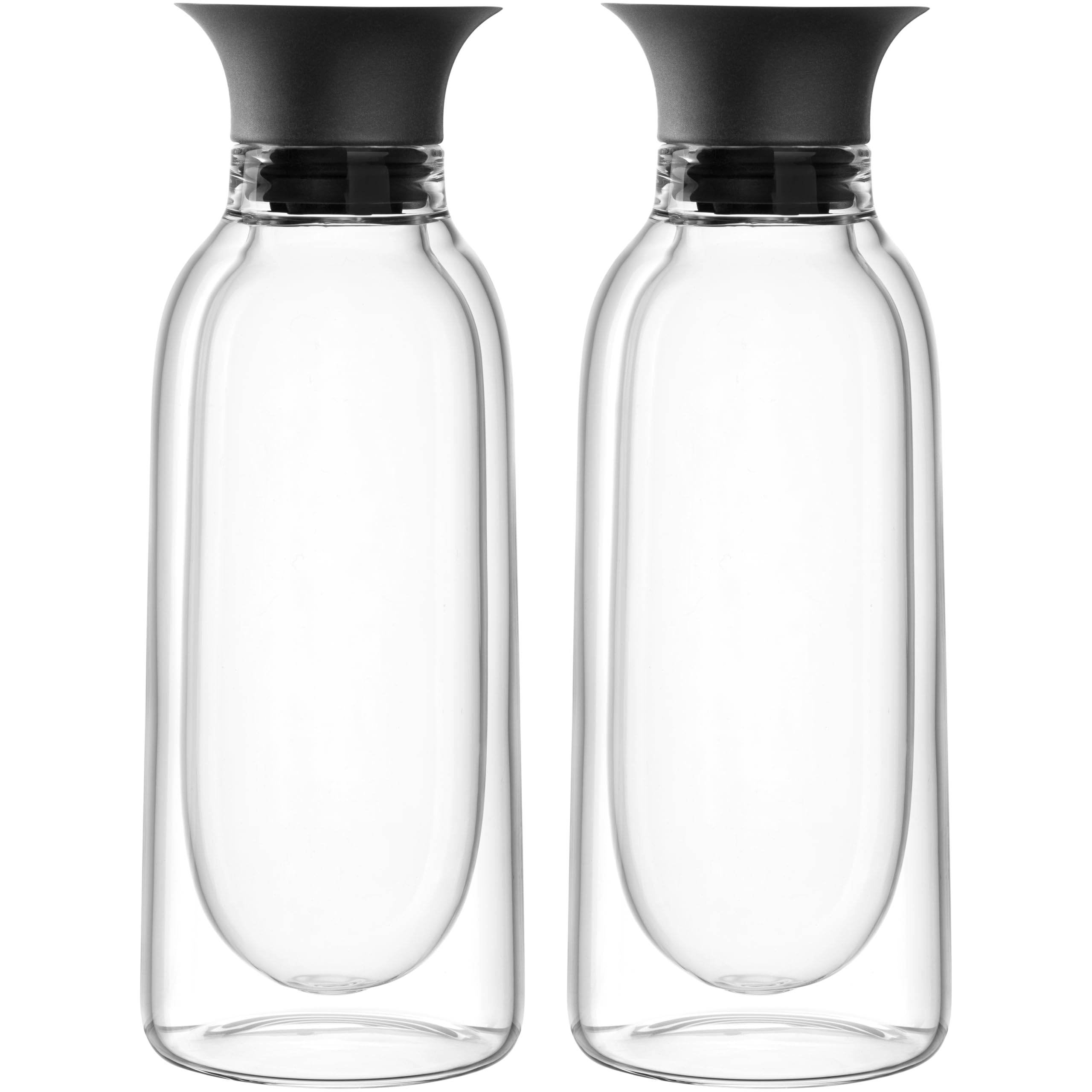 بطری‌های LEONARDO HOME DUO • ۲ عدد • طراحی دو جداره با دهانه سیلیکونی • مناسب برای آشپزخانه و میز • ریختن دقیق • ظاهر مدرن • مناسب برای سرو و پذیرایی • ارتفاع ۱۷ سانتی‌متر • شفاف • ۰۲۵۶۰۹