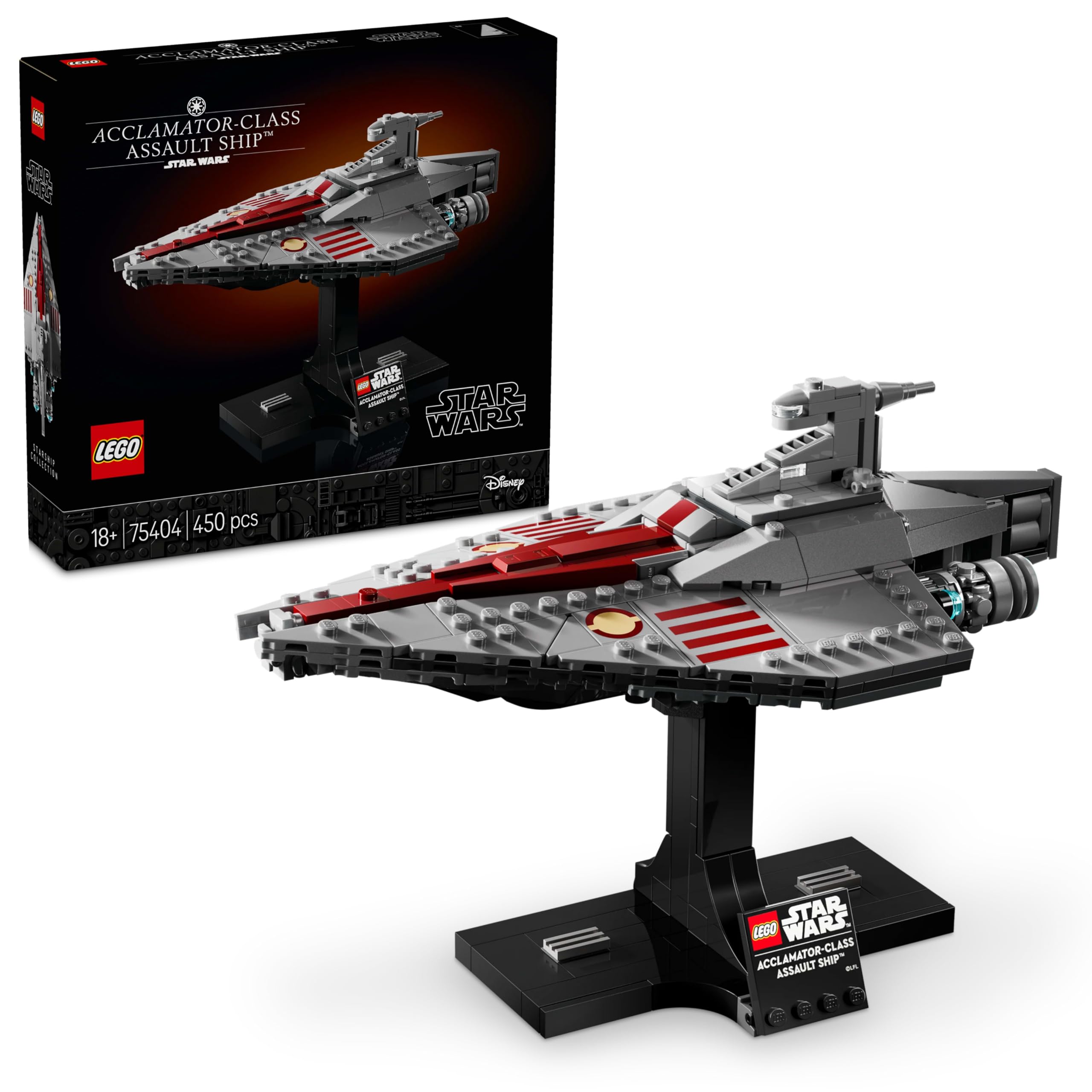 LEGO Star Wars 75404 Acclamator-Class Assault Ship from Attack of the Clones - Starship برای جمع آوری، ساخت و نمایش - مجموعه ساختمان فانتزی - هدیه برای طرفداران بزرگسال و نوجوان