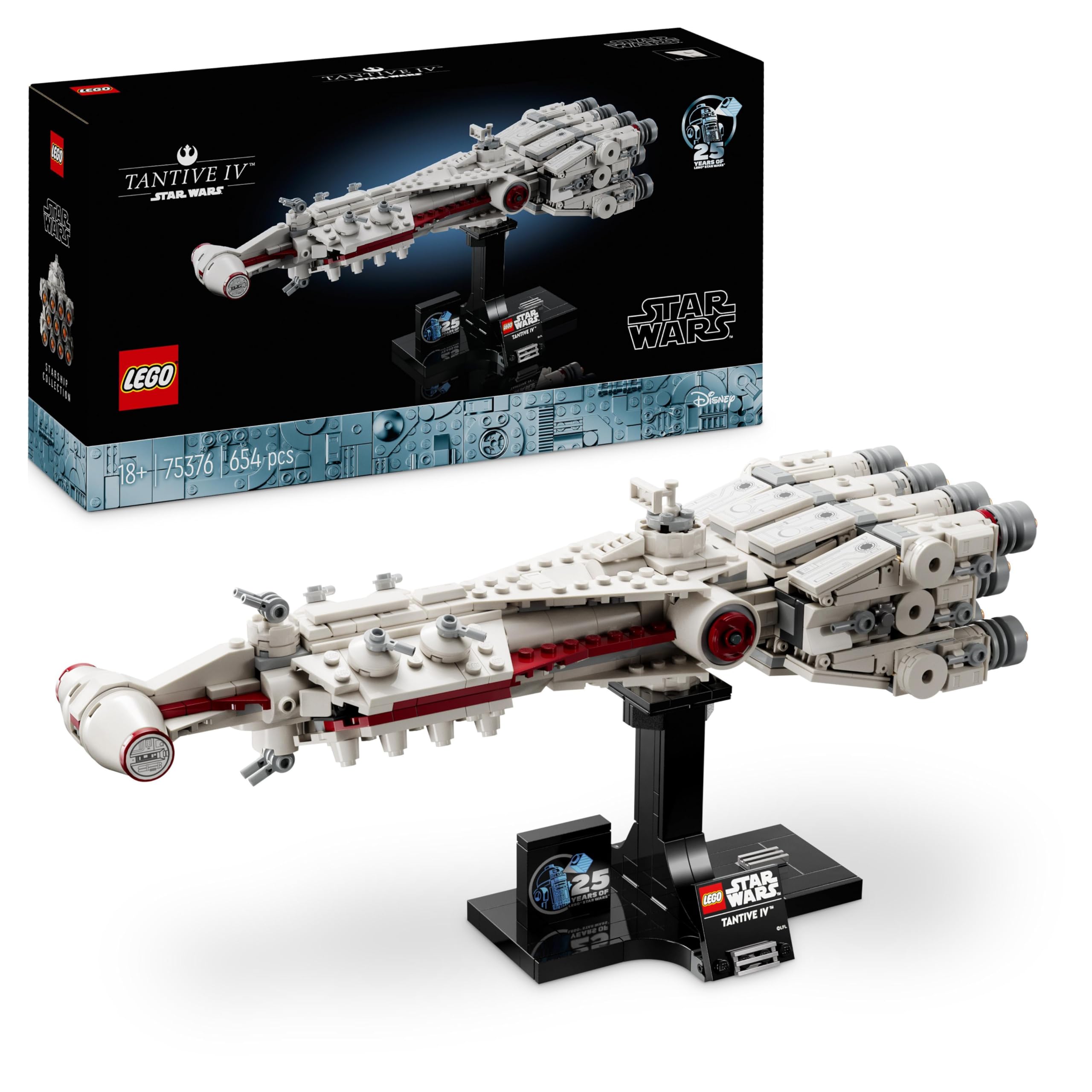 LEGO Star Wars: Tantive IV، Star Wars: A New Hope Starship Model for Adults tobuild and Collection، Starfighter افسانه ای، هدیه بزرگ تولد برای طرفداران 75376