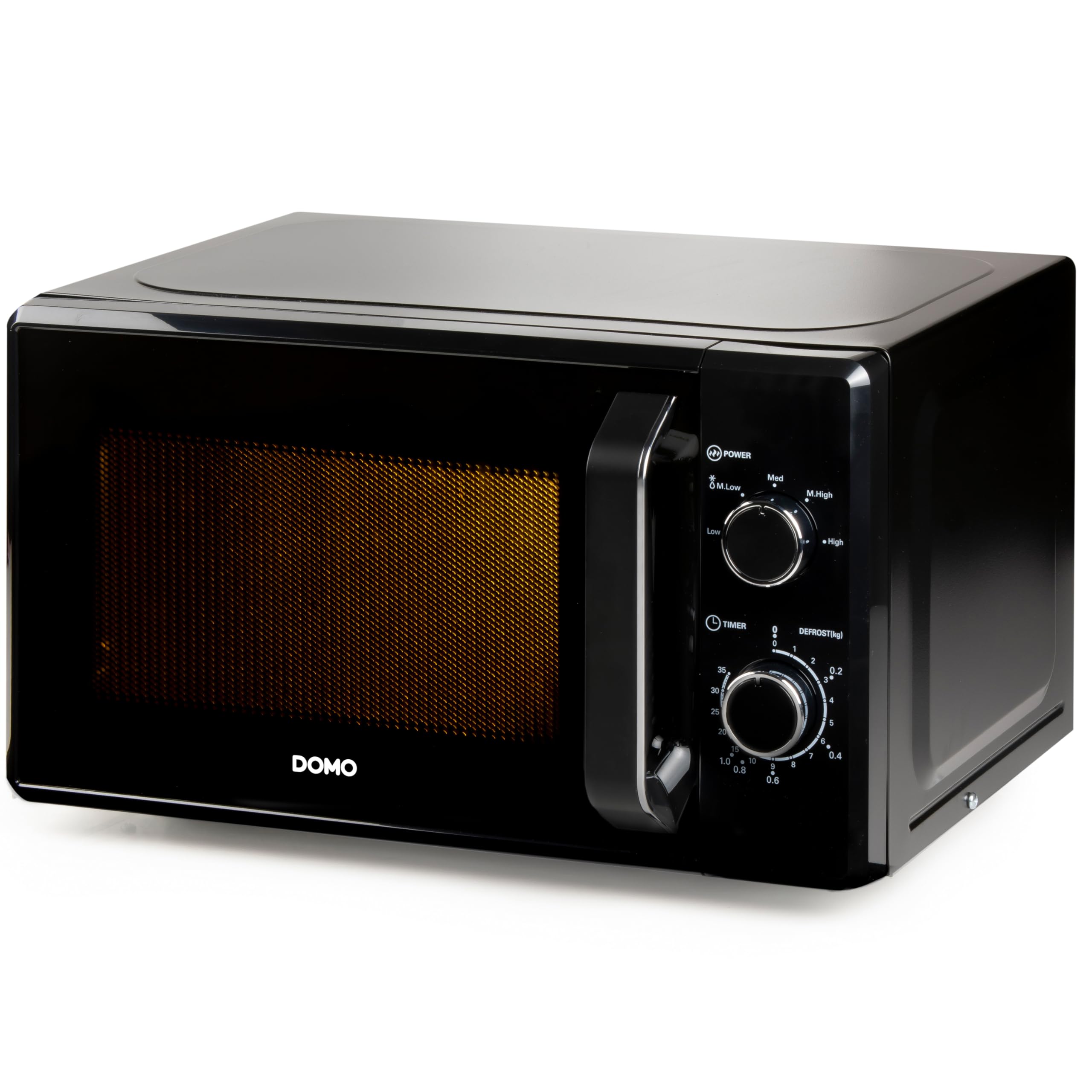 مایکروویو ایستاده DOMO DO2520 - 5 سطح قدرت - عملکرد یخ‌زدایی - با سیگنال پایان برنامه - 20 لیتر - 800 وات - مشکی