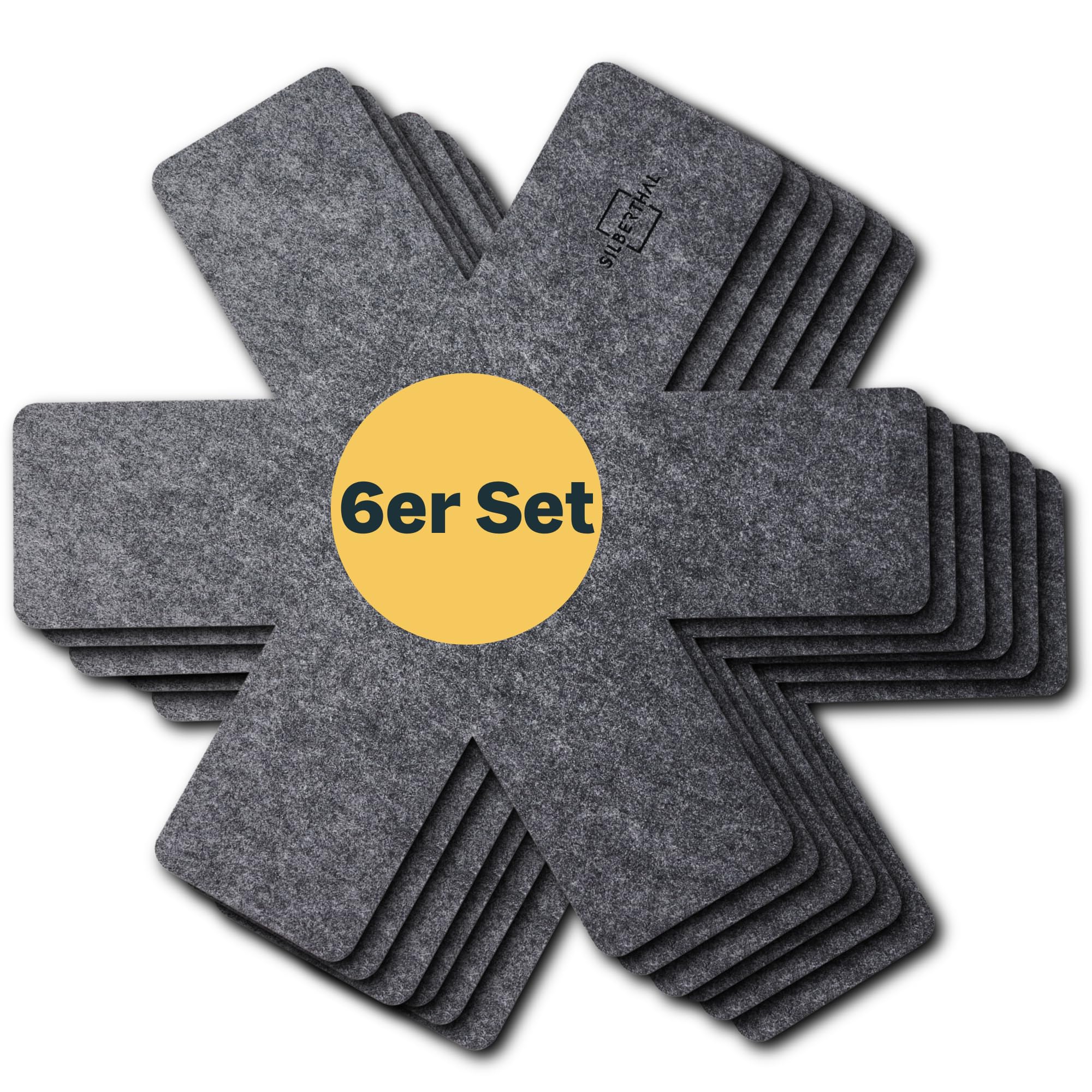 محافظ تابه سیلبرتال آلمان مجموعه 6 تکه نمدی با قطر 35 سانتی‌متر - محافظ تابه مقاوم در برابر حرارت و قابل شستشو - محافظ‌های قابل تنظیم برای تابه‌ها، قابلمه‌ها و کاسه‌ها