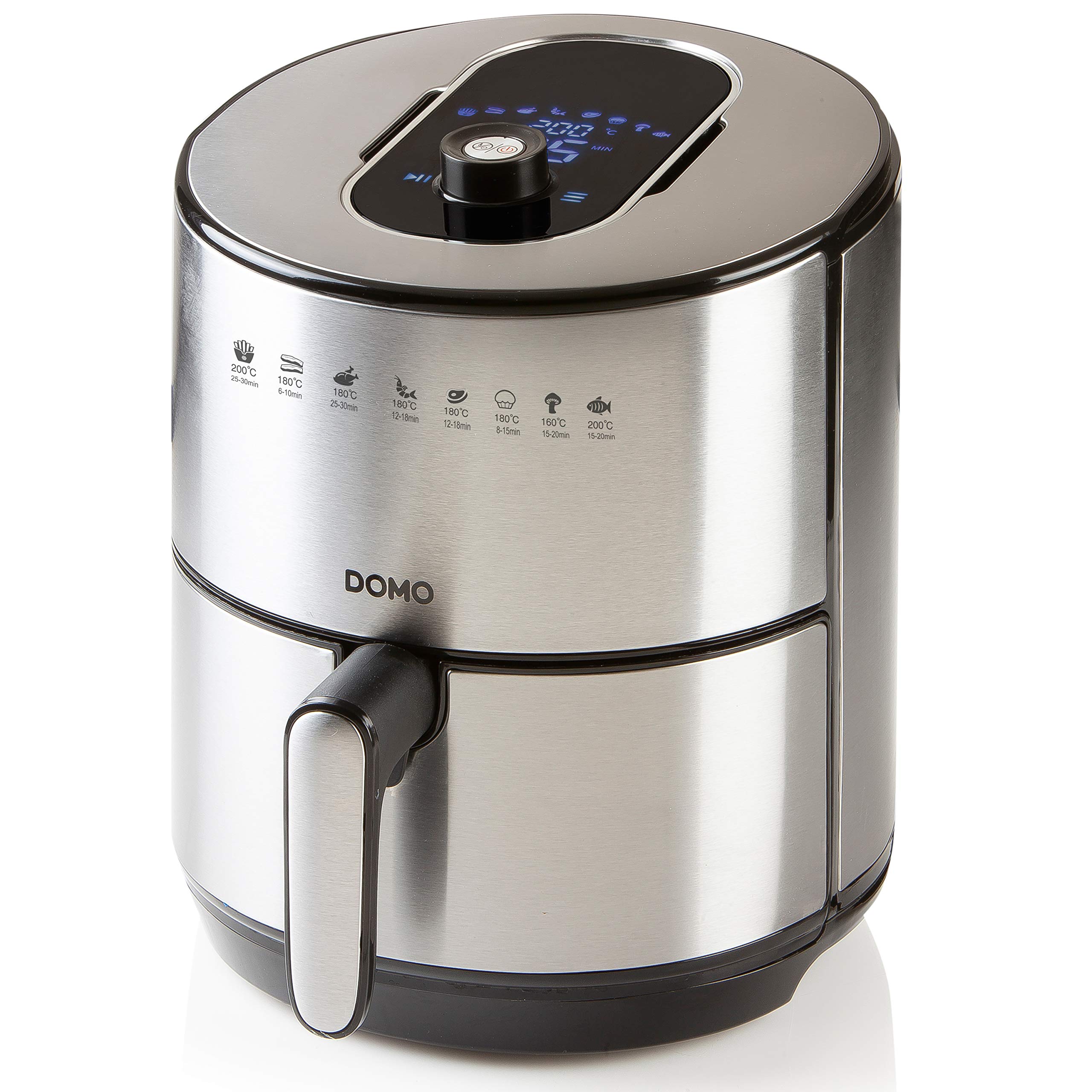 سرخ کن هوای گرم DOMO DO530FR - 4 لیتر - استیل ضد زنگ - 1500 وات - صفحه نمایش LCD 4 لیتری نقره ای