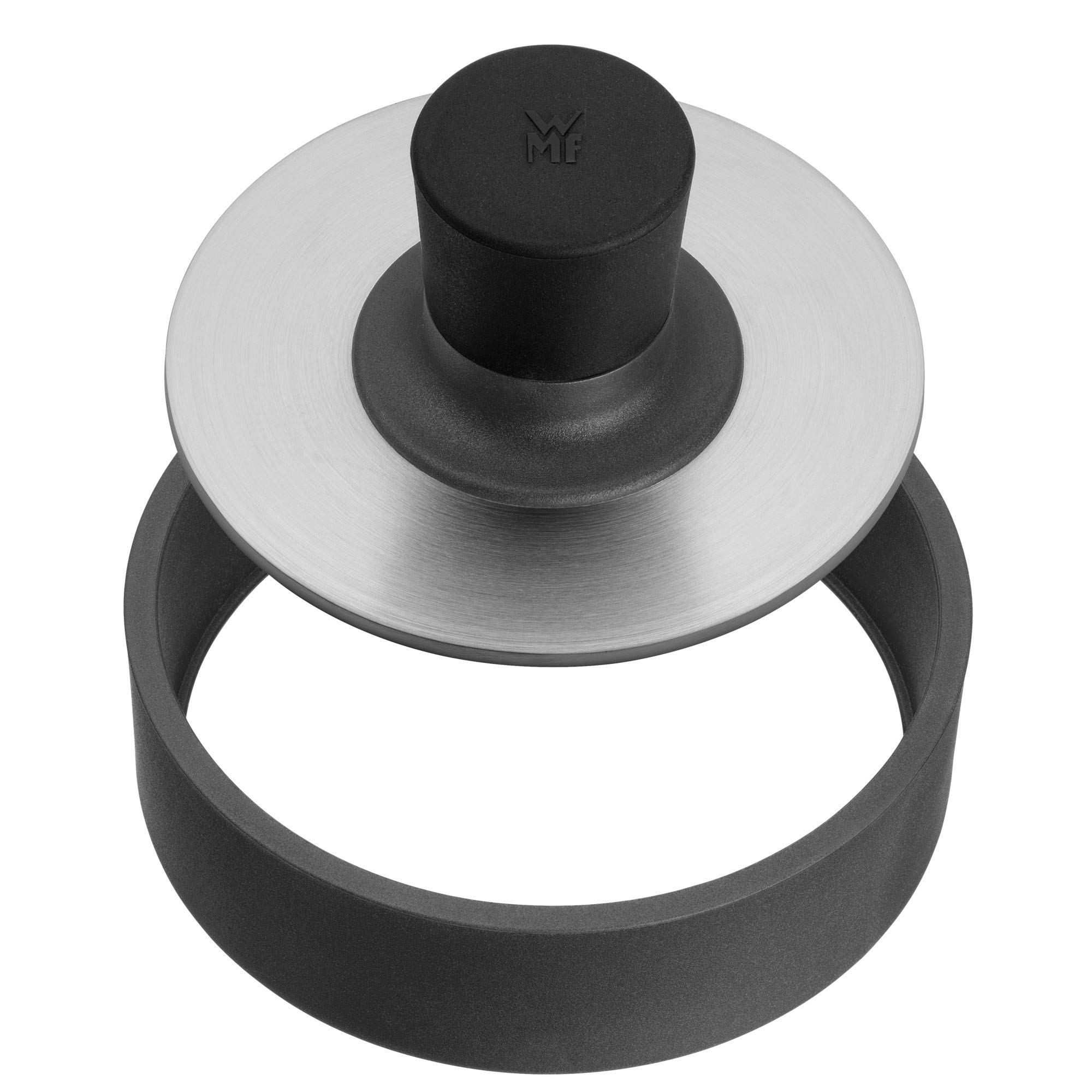 دستگاه پرس برگر WMF BBQ، استیل ضد زنگ، 12.5 سانتی متر، پرس برگر برای برگرهای یکنواخت برای همبرگر خوشمزه، چیزبرگر، پرس برگر گیاهی، پرس سبزیجات، مشکی، تک نفره