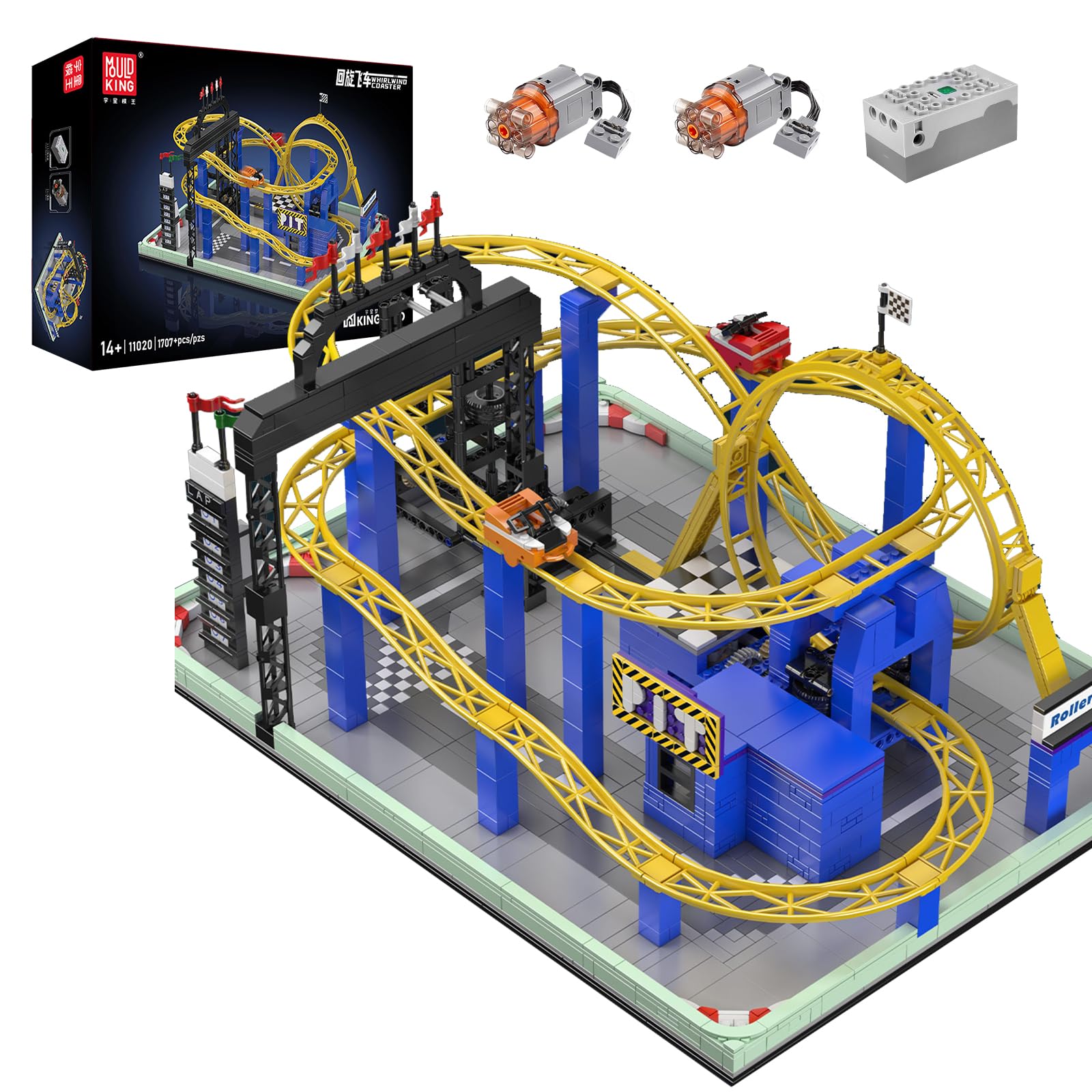 مجموعه بلوک ساختمانی ترن هوایی برقی MOC MOC Technic، فناوری ترن هوایی حلقه ای کنترل از راه دور کیت ساخت و ساز آجرهای در هم تنیده (1707+ قطعه) اسباب بازی بلوک ساختمانی ریلی پارک تفریحی