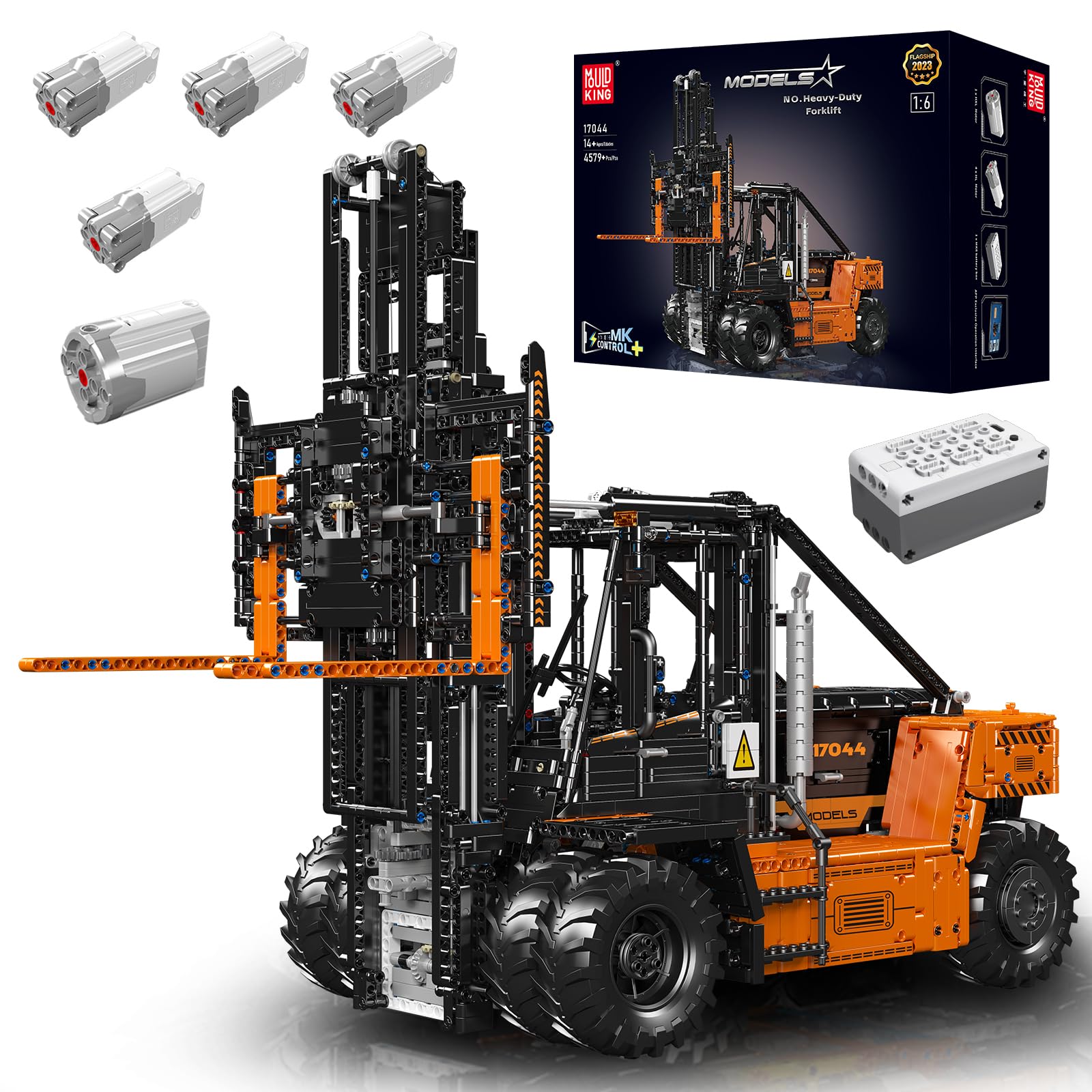 لیفتراک کنترل از راه دور مدل King 17044 Technic 4579 عددی با کنترل از راه دور موتور/APP، مدل بلوک های ساختمانی لیفتراک بزرگ فناوری، 14 سال و قدیمی