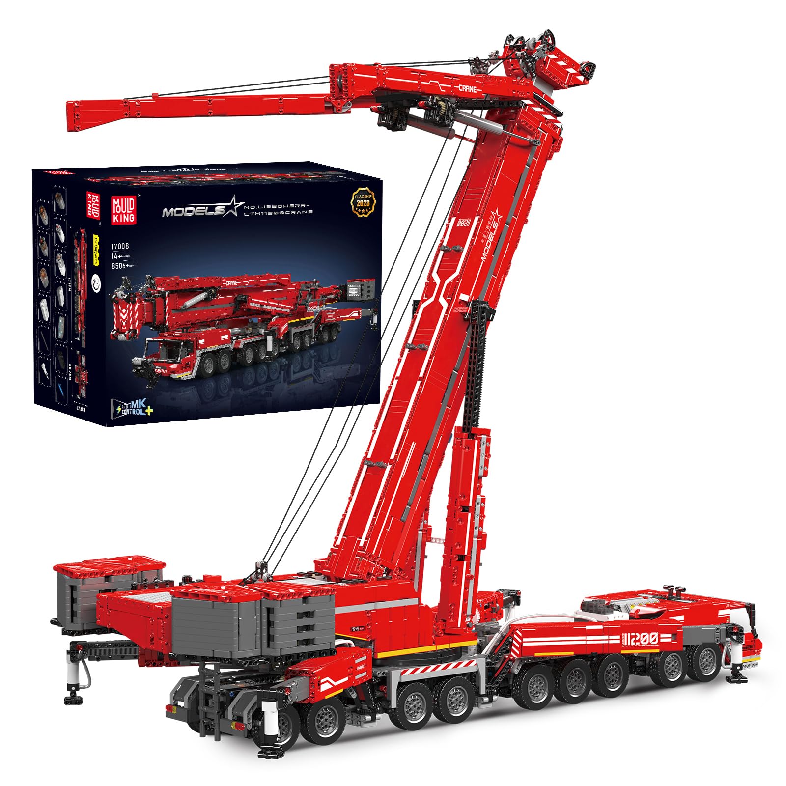 کامیون جرثقیل مدل King Technic با مدل خزنده کنترل از راه دور، اسباب بازی کامیون هوای بزرگ برای بزرگسالان (8506+ قطعه)