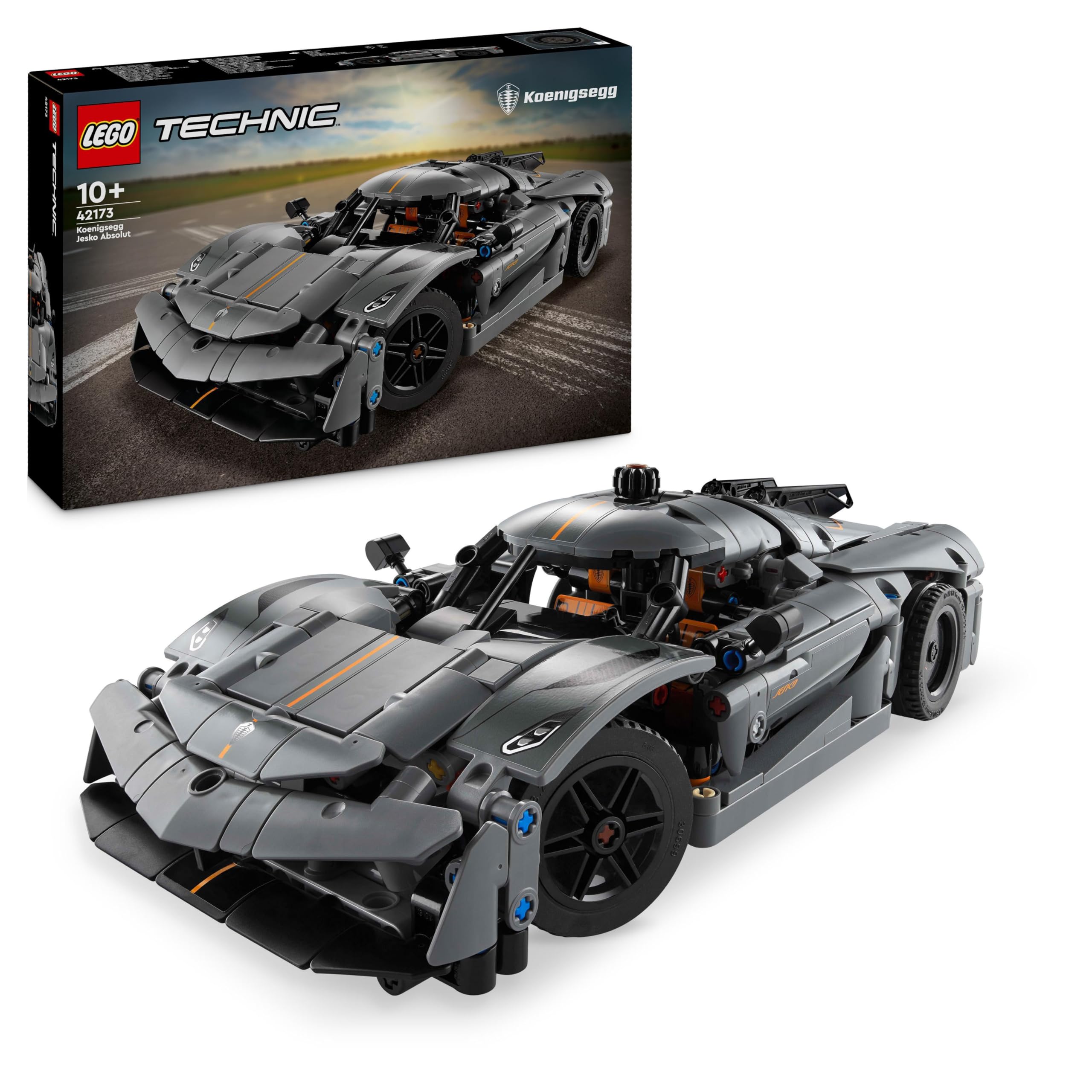 LEGO Technic Koenigsegg Jesko Absolut Super Sports Car در خاکستری، اسباب بازی ساختمانی برای پسران و دختران، ماشین اسباب بازی برای کودکان، هدیه برای طرفداران اتومبیل، دکوراسیون اتاق کودک 42173