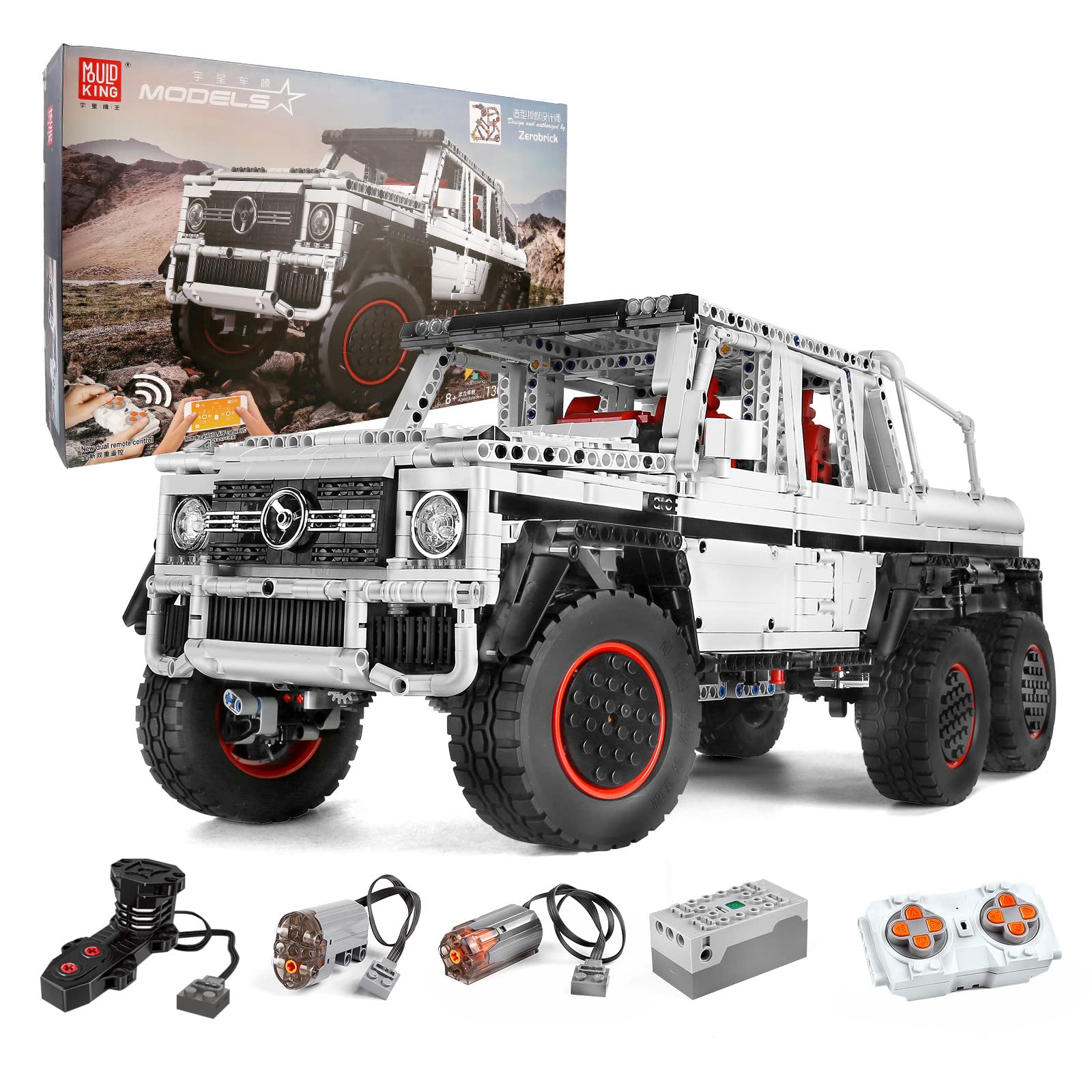 کیت ساخت وانت وانت Mold King 13061 برای بزرگسالان، بلوک های ساختمانی 3686 قطعه، خودروی خارج از جاده، اسباب بازی با موتور، ماشین کنترل از راه دور، کودکان