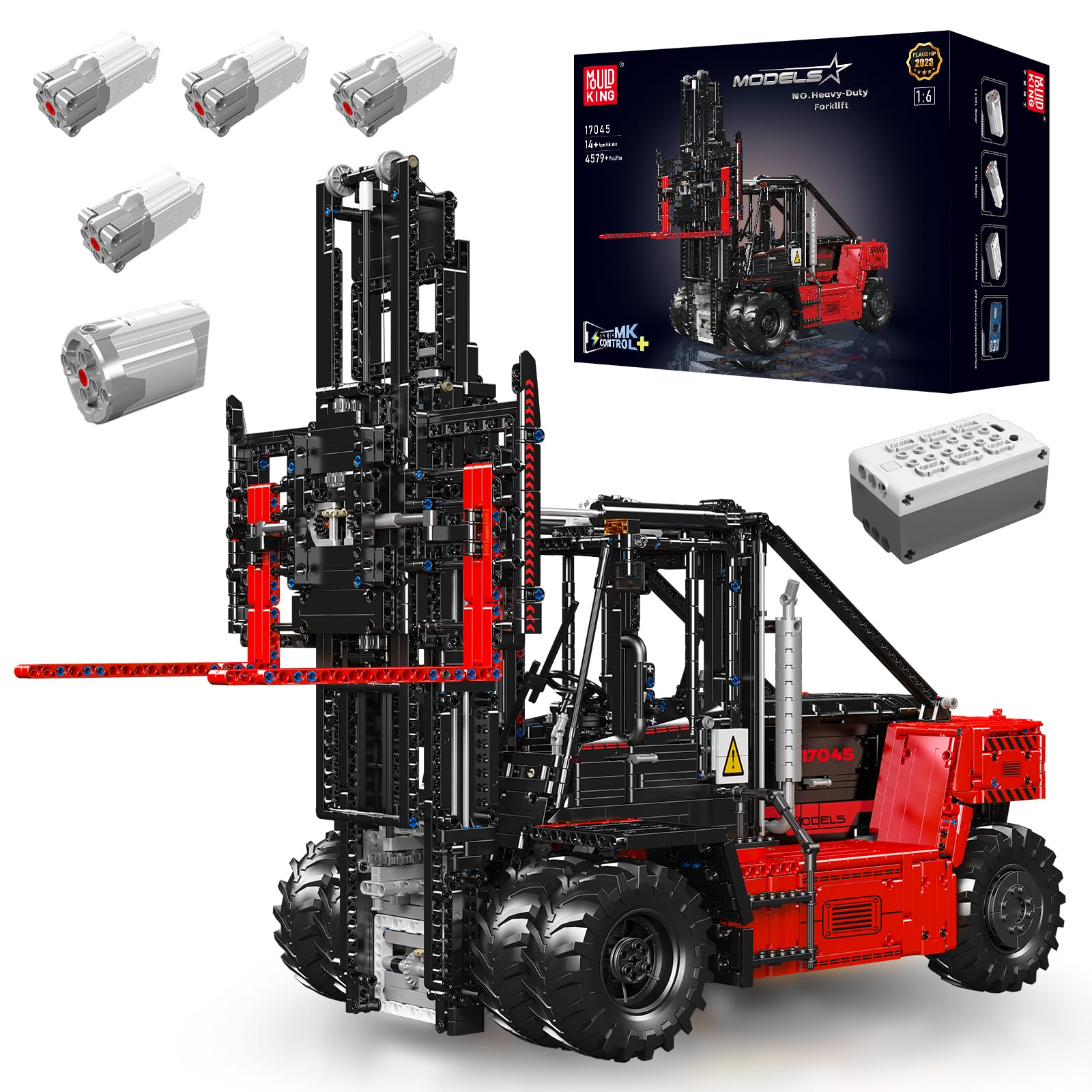 کیت لیفتراک MK II Technic Mold King 17045، مدل بلوک‌های ساختمانی لیفتراک بزرگ MOC، (4579 قطعه با کنترل از راه دور موتور/APP) کیت بلوک‌های به هم پیوسته فناوری
