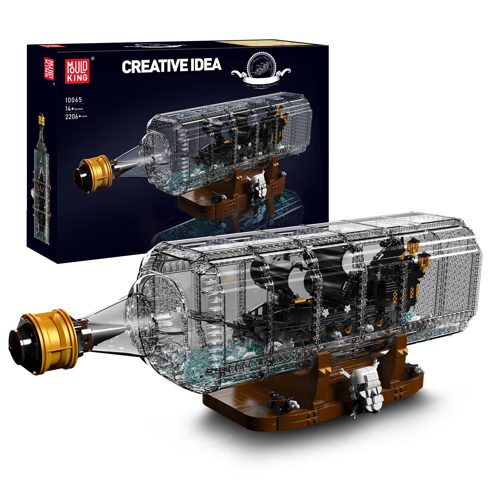 قالب کینگ 10065 کشتی در یک بطری اسباب بازی 2206 قطعه مدل کشتی دزدان دریایی برای ایده ها کشتی قایقرانی مروارید سیاه کشتی بلوک های ساختمانی بزرگ MOC کیت های ساختمانی کشتی در یک بطری کیت ساخت بلوک های به هم پیوسته فناوری