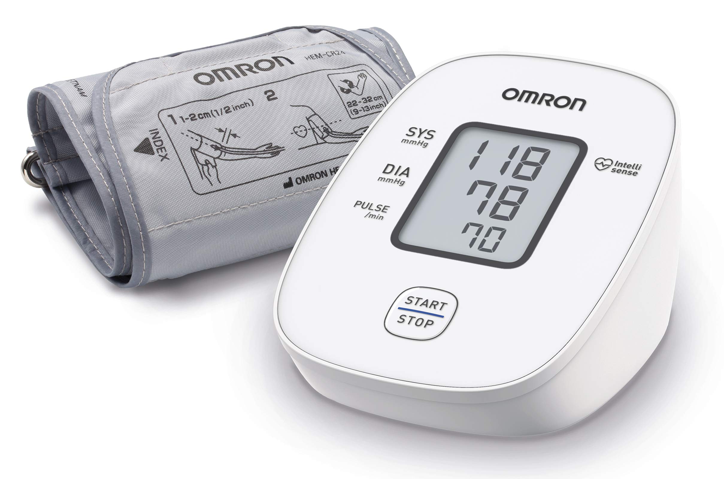 OMRON X2 Basic – فشارسنج بازویی خودکار دارای اعتبار بالینی | تشخیص ضربان قلب نامنظم | با قابلیت بررسی تناسب بازوبند | عملکرد ساده با یک دکمه | 22-32 سانتی‌متر
