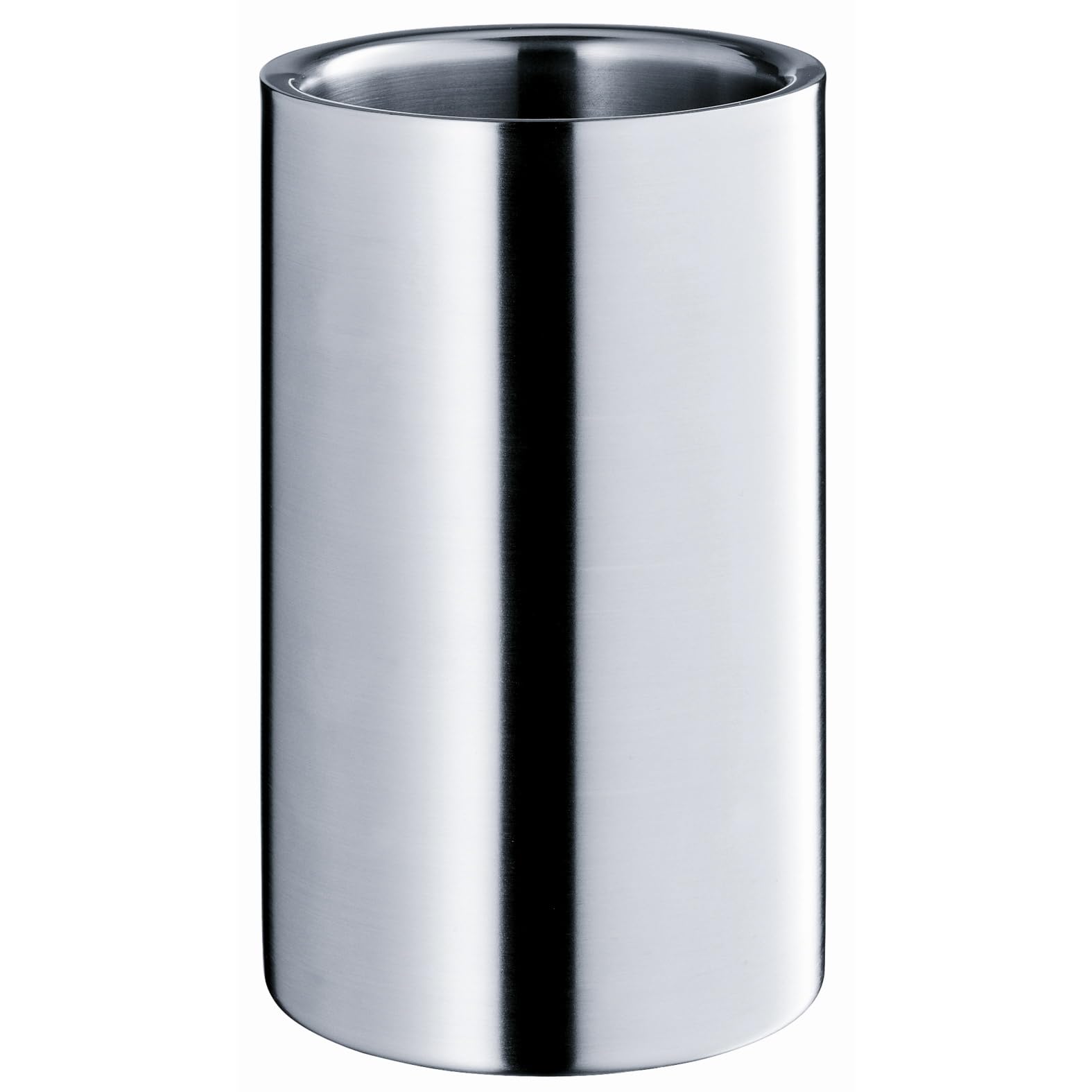 جا بطری دو جداره وی ام اف آلمان WMF Clever More مخصوص شامپاین و شراب از جنس استیل ضد زنگ، 19.5 سانتی‌متر، نوشیدنی‌ها را برای مدت طولانی‌تری خنک نگه می‌دارد، جا بطری شامپاین، جا بطری شراب، جا یخی، مات، تک نفره