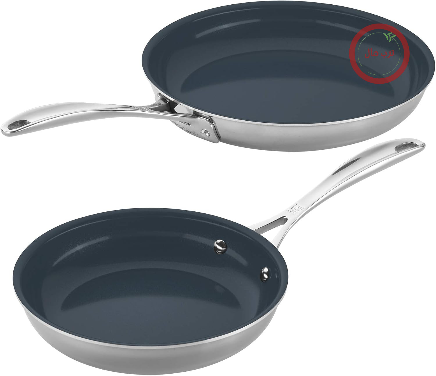 سرویس ماهیتابه ZWILLING Clad CFX، استیل ضد زنگ، سرامیک، روکش نچسب، 20.3 سانتی متر و 25.4 سانتی متر