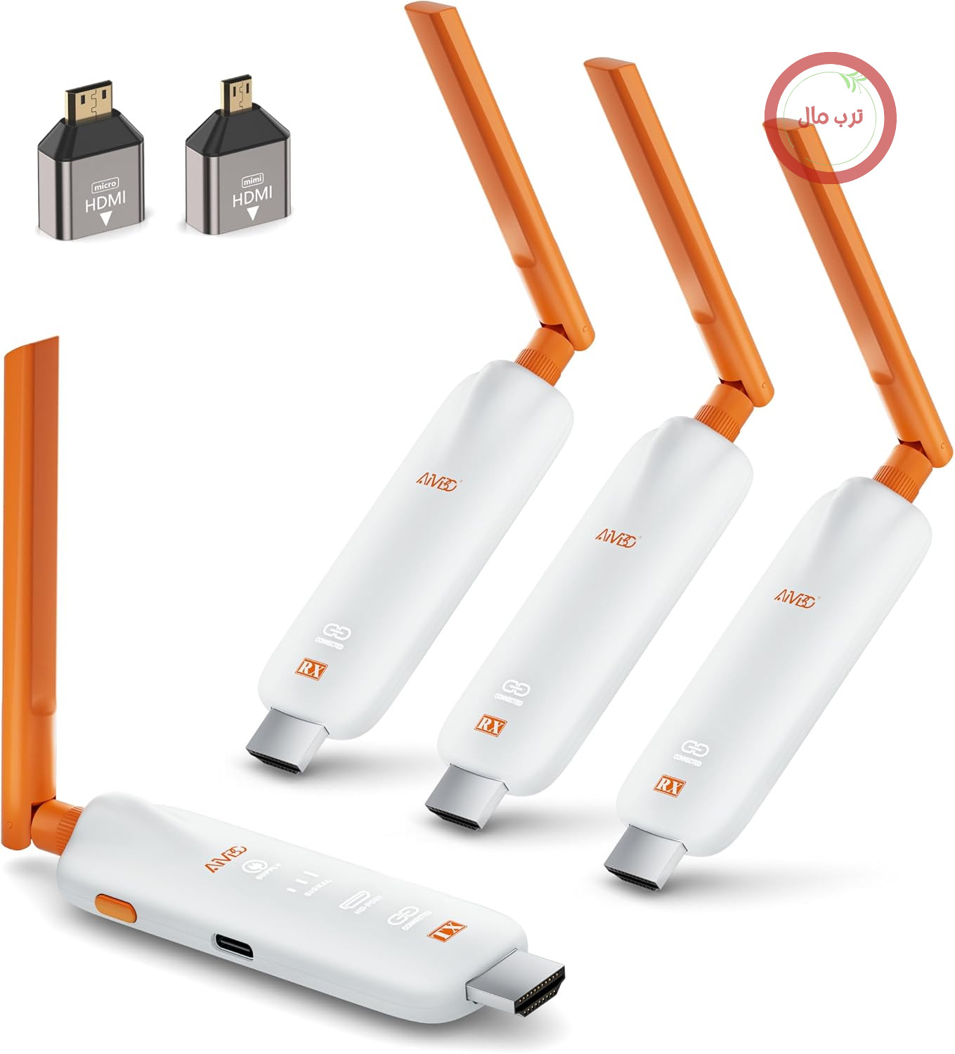 فرستنده بی‌سیم HDMI 2026 و 3 گیرنده - حداکثر 6 گیرنده تصویر، فرستنده بی‌سیم TIMBOOTECH 3 گیرنده 5G UHD، انتقال بی‌سیم HDMI صدا و تصویر از لپ‌تاپ/تلویزیون باکس/دوربین به چندین تلویزیون/پروژکتور/مانیتور