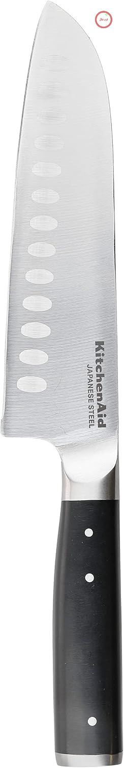 چاقوی Santoku Gourmet KitchenAid، فولاد تیز ژاپنی 420J2، 18 سانتی متر / 7 اینچ