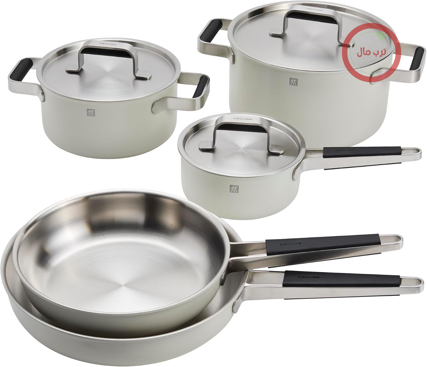 سرویس قابلمه ۸ تکه استیل ضد زنگ ZWILLING Pure، عاجی