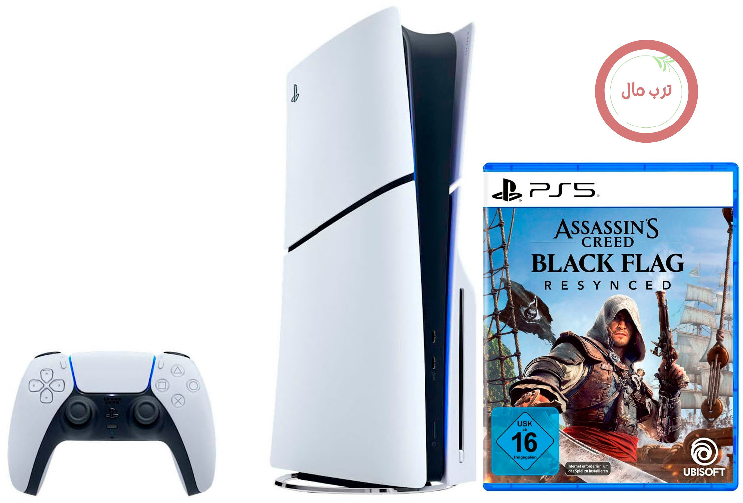 نسخه دیسکی پلی‌استیشن ۵ (اسلیم) شامل بازی Assassin's Creed Black Flag با ظرفیت ۱ ترابایت