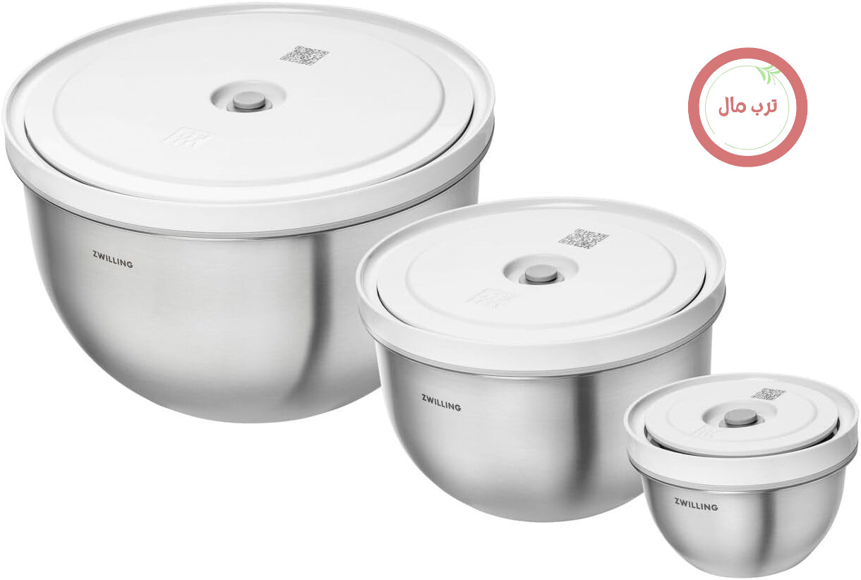 سرویس کاسه وکیوم زولینگ ZWILLING Fresh & Save، 6 تکه، S-12 سانتی‌متر، M-18 سانتی‌متر، L-24 سانتی‌متر، استیل ضد زنگ، خاکستری