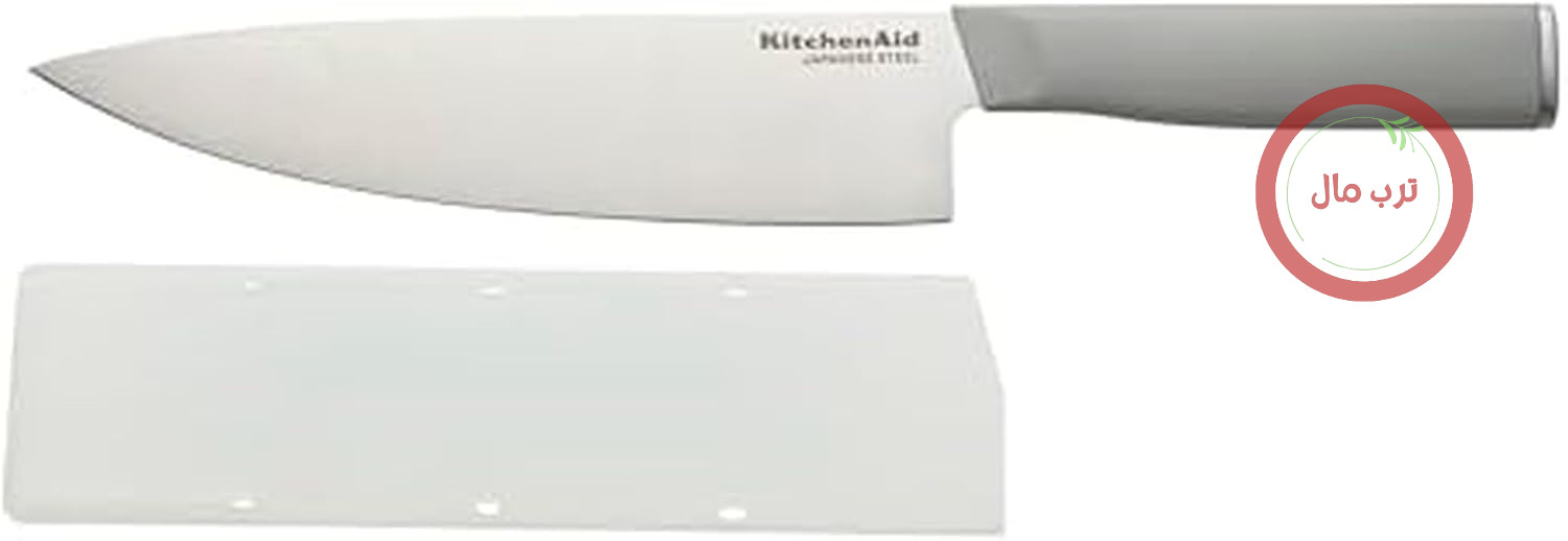 چاقوی آشپزخانه کلاسیک کیچن اید مدل Classic Chef Custom Cover، تیز، تیغه از جنس استیل ضد زنگ ژاپنی با کربن بالا، 20.3 سانتی متر، رنگ خاکستری 2865
