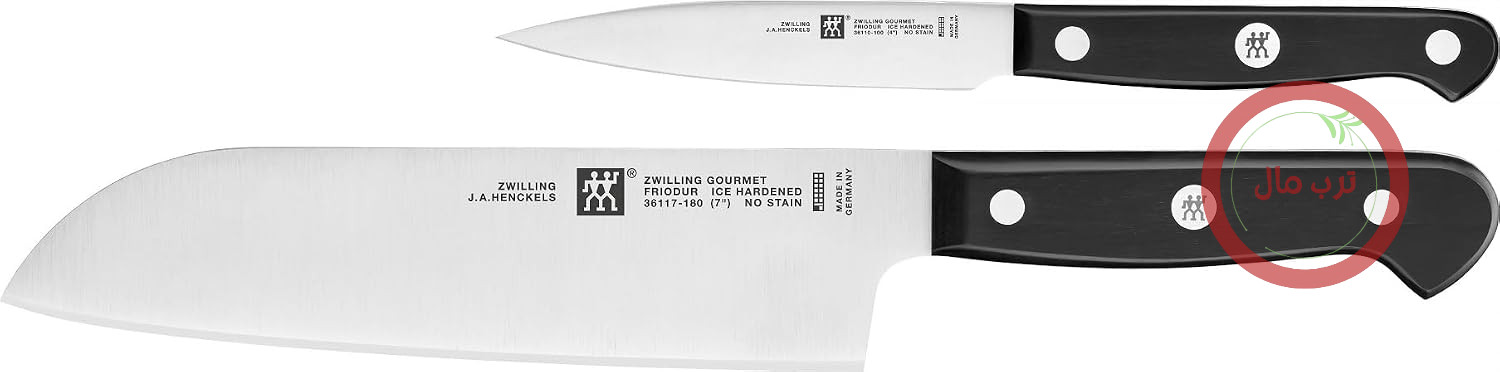 سرویس چاقوی گورمت ZWILLING، دو تکه، استیل ضد زنگ، ساخت آلمان، مشکی