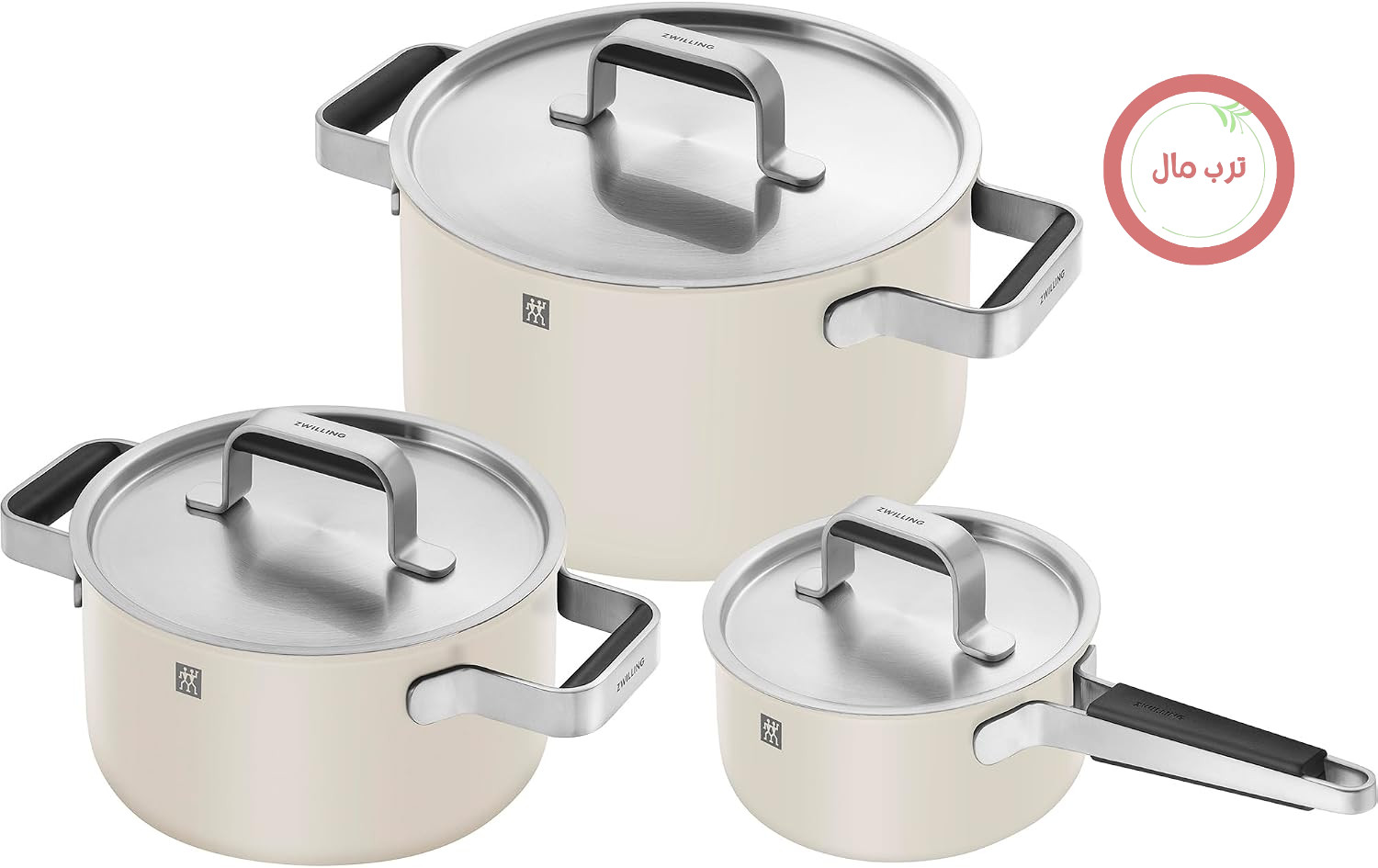 سرویس قابلمه ۶ تکه استیل ضد زنگ ZWILLING Pure، عاجی