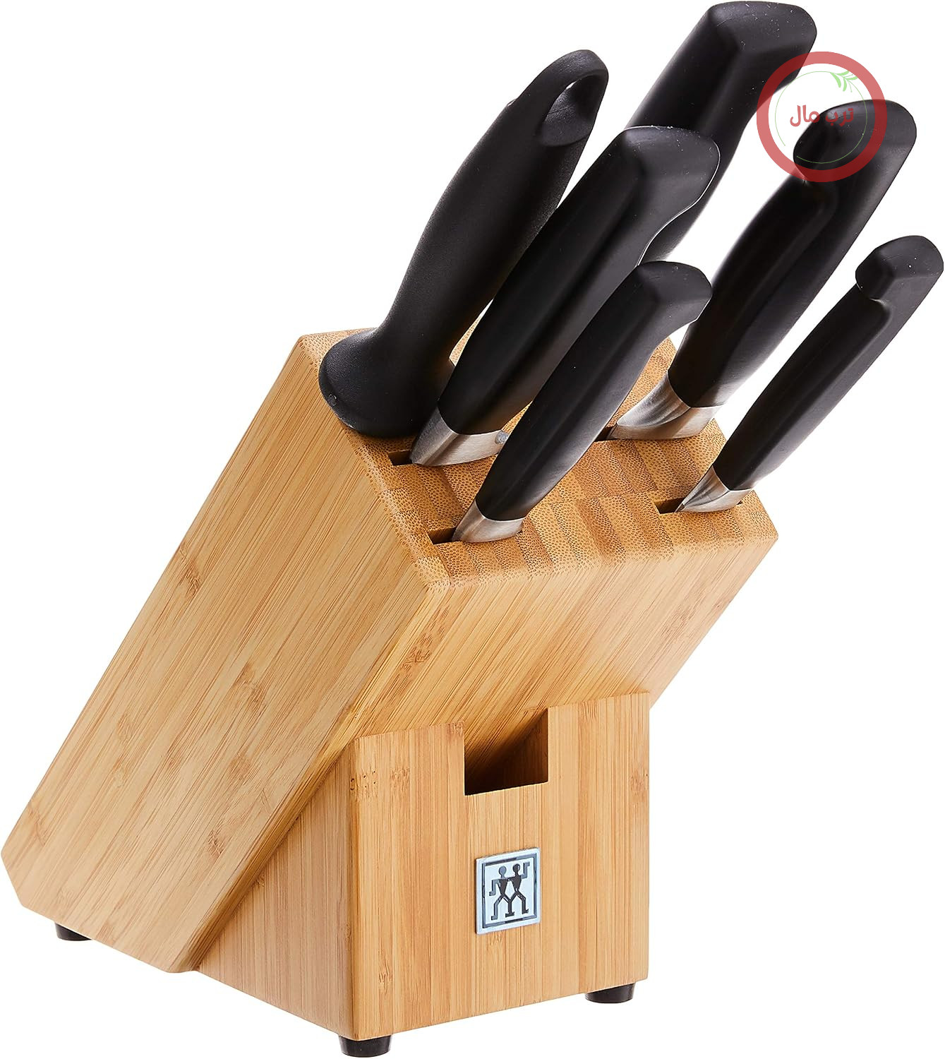 بلوک چاقوی زولینگ مدل «چهار ستاره»، کد 35068-003-0، جنس استیل ضد زنگ، نقره‌ای/مشکی، ابعاد 38 در 28 در 28 سانتی‌متر، 7 عدد