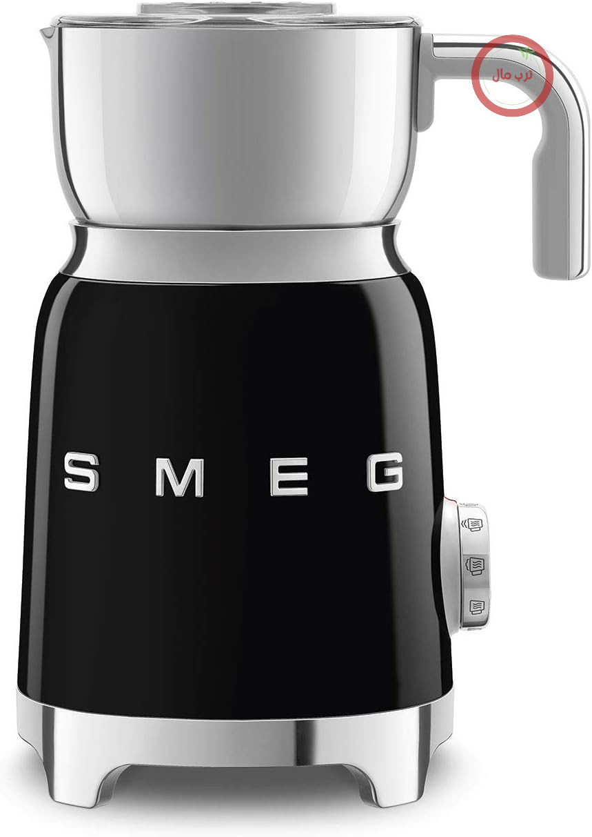 همزن شیر SMEG به سبک قدیمی دهه 1950، با 2 دیسک، 6 برنامه از پیش تعیین شده، کف سازی گرم یا سرد و گرمایش القایی (مشکی)