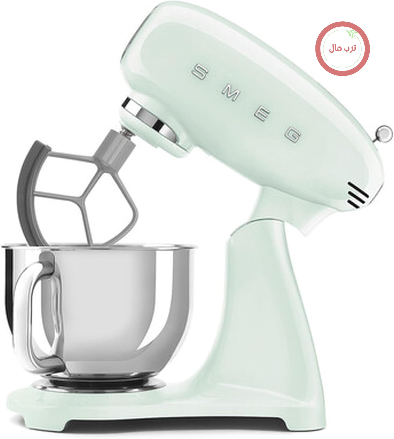 همزن ایستاده SMEG SMF05 Forte 5L با موتور 750 وات، استارت سیال و SteadyMix، همزن دستی با لبه انعطاف‌پذیر، 10 حالت سرعت، کاسه استیل ضد زنگ - همزن سیاره‌ای Retro 50s