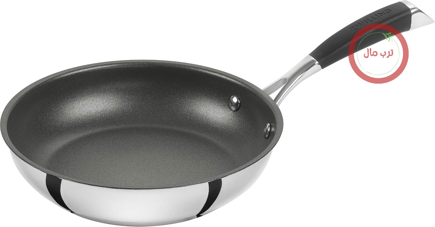 ماهیتابه ZWILLING CORNELIA POLETTO، 24 سانتی متر، پوشش نچسب با ذرات الماس، مناسب برای اجاق گازهای القایی، استیل ضد زنگ، نقره ای