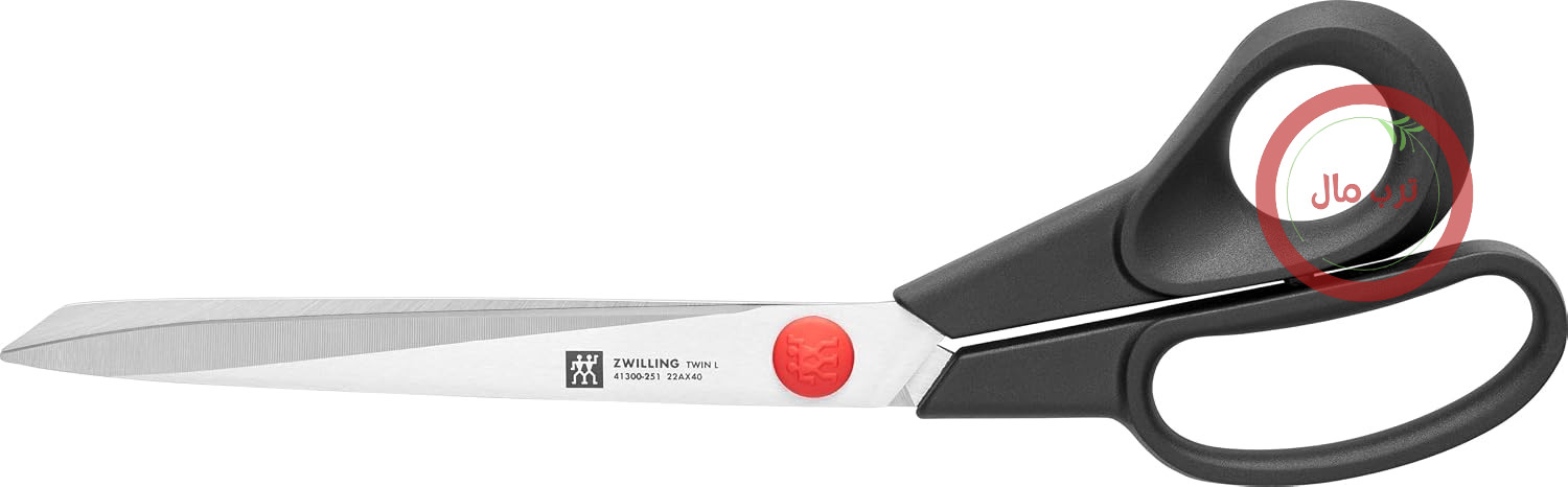 قیچی خیاطی ZWILLING Twin L، قیچی پارچه ساخته شده از استیل ضد زنگ با دسته پلاستیکی تقویت شده با فایبرگلاس، 25 سانتی متر، مشکی