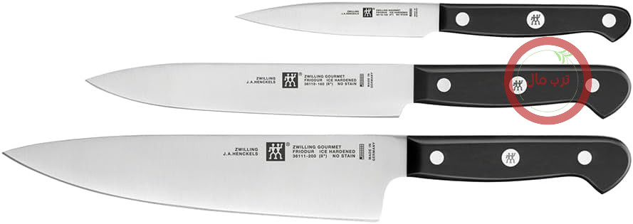 سرویس چاقوی گورمت Zwilling 36130-003، استیل ضد زنگ، نقره‌ای/مشکی، سه تکه