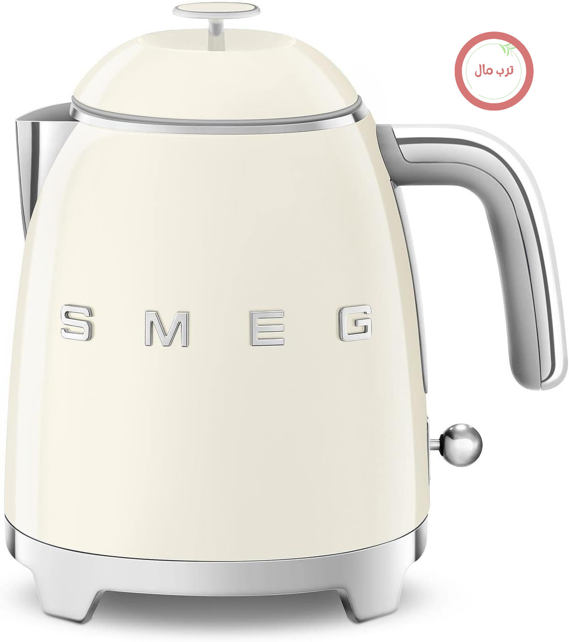 کتری برقی کوچک Smeg مدل KLF05CREU با ظرفیت 0.8 لیتر، فیلتر استیل ضد زنگ، سیستم خاموش کننده ایمنی، نشانگر سطح آب، پایه ضد لغزش و محفظه سیم داخلی، قدرت 1400 وات، حجم کم