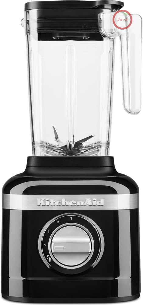مخلوط کن همزن ایستاده KitchenAid Artisan K150 - ایده‌آل برای مخلوط کردن میوه‌های یخ‌زده برای تهیه اسموتی‌های سالم - پارچ 1.4 لیتری ساخته شده از پلاستیک بدون BPA - جنس عقیق مشکی
