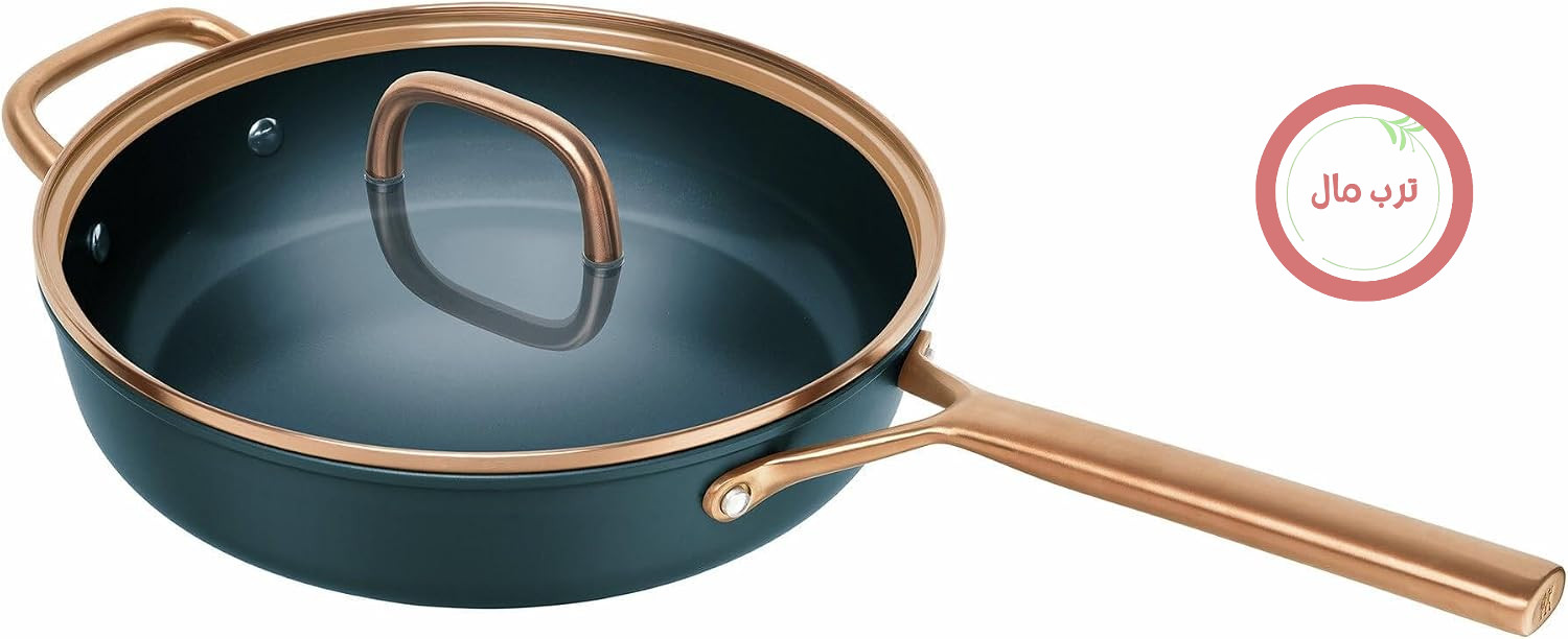 ماهیتابه کباب‌پزی ZWILLING Milano با درب شیشه‌ای، 28 سانتی‌متر، روکش سرامیکی