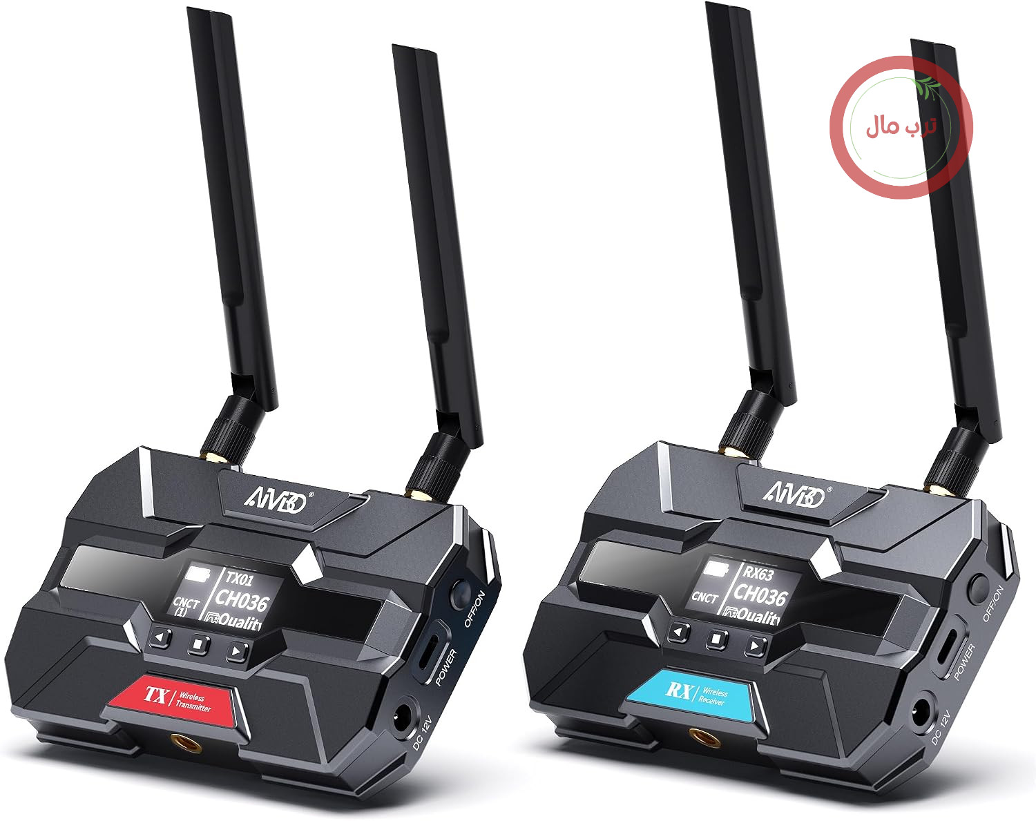 فرستنده و گیرنده HDMI بی‌سیم حرفه‌ای - تا 6 گیرنده تصویر، 400 متر انتقال بی‌سیم HDMI TIMBOOTECH 1080P 5.8G با قابلیت خروجی حلقه‌ای، صفحه نمایش OLED، کانال هوشمند، باتری برای عکاسی/خانه/تجارت