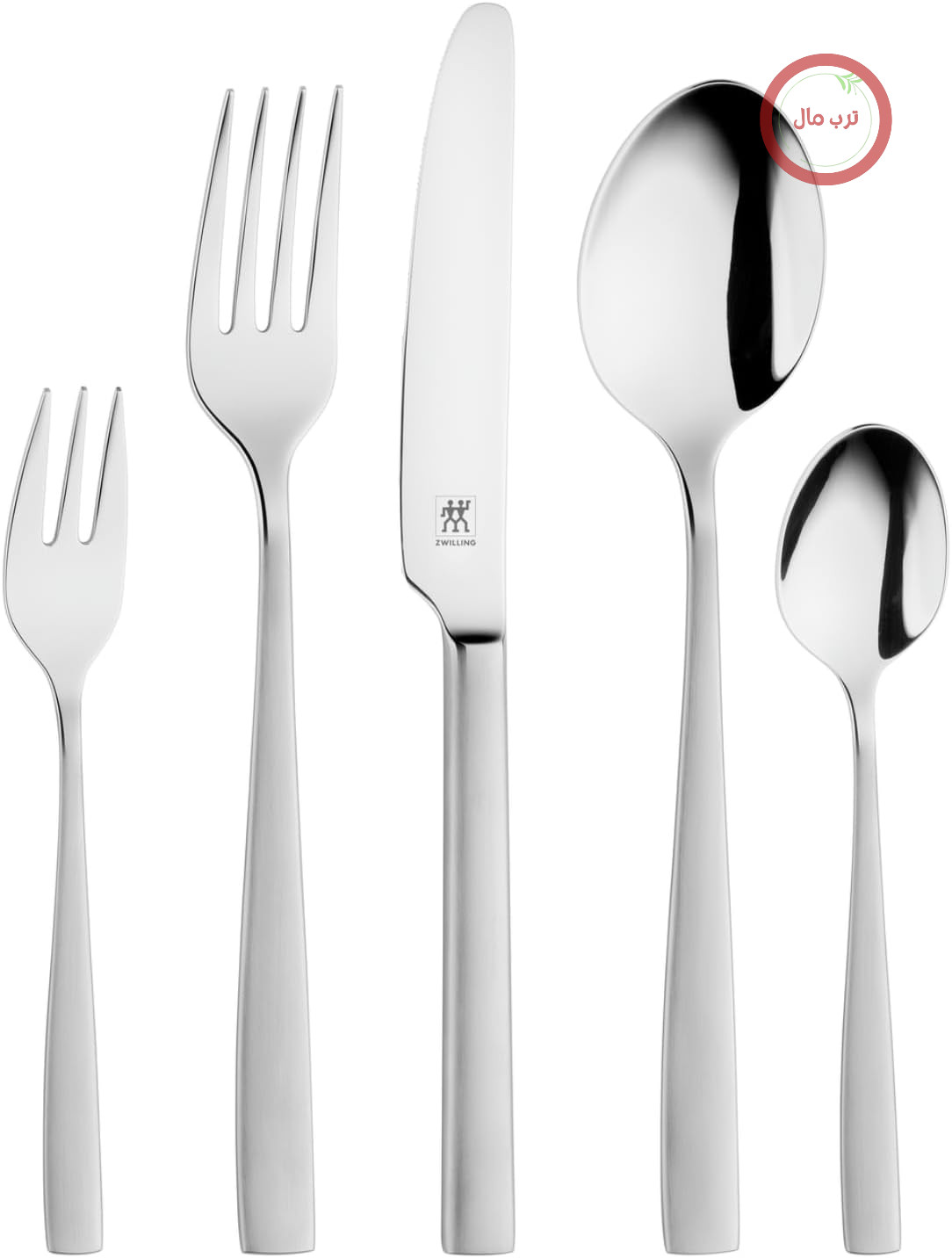 سرویس قاشق و چنگال زولینگ رزلند مدل ZWILLING، 60 پارچه، مناسب برای 12 نفر، قابل شستشو در ماشین ظرفشویی، استیل ضد زنگ، روکش مات، نقره‌ای