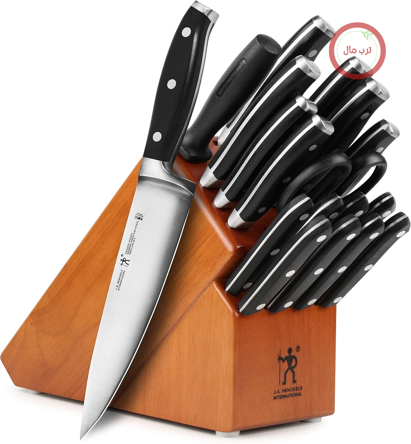 ست چاقوی زولینگ Zwilling J.A. Henckels International Premiumo، آهنگری شده، با بلوک چوب گیلاس، 19 تکه
