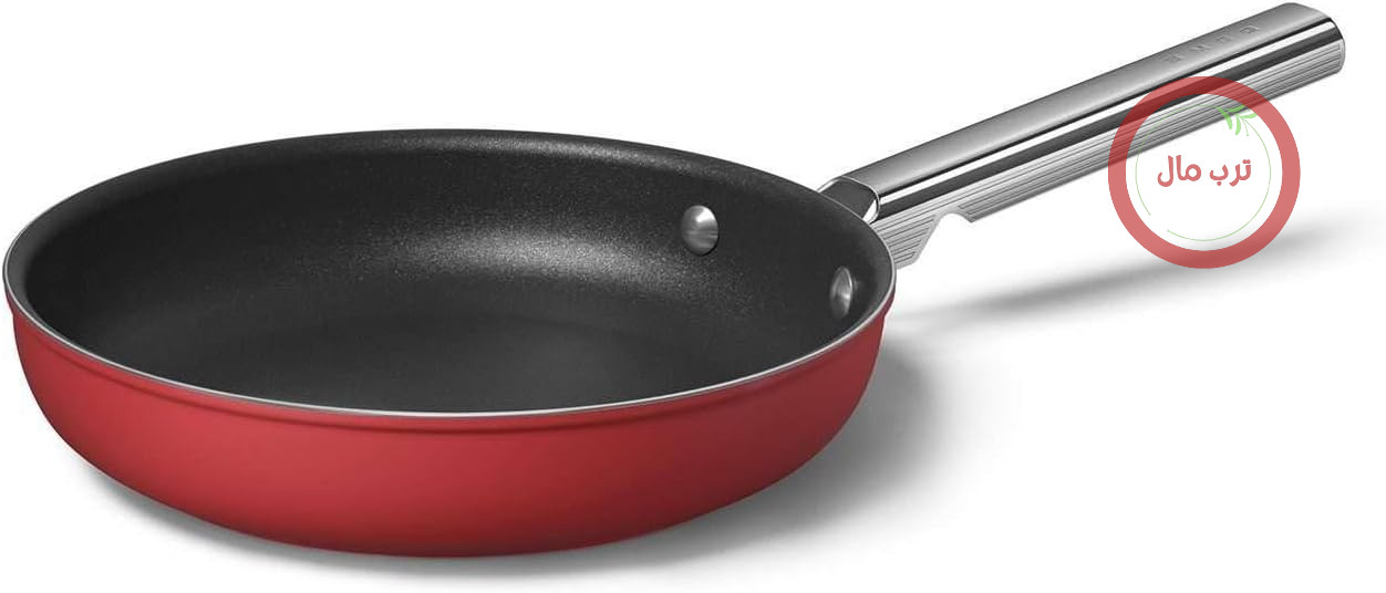 ماهیتابه نچسب اسمگ مدل CKFF3001RDM، قطر 30 سانتی‌متر، دسته ارگونومیک از جنس استیل ضد زنگ، مناسب برای انواع اجاق گاز، مناسب برای فر تا دمای 250 درجه سانتیگراد، ظرفیت 3.3 لیتر، رنگ قرمز