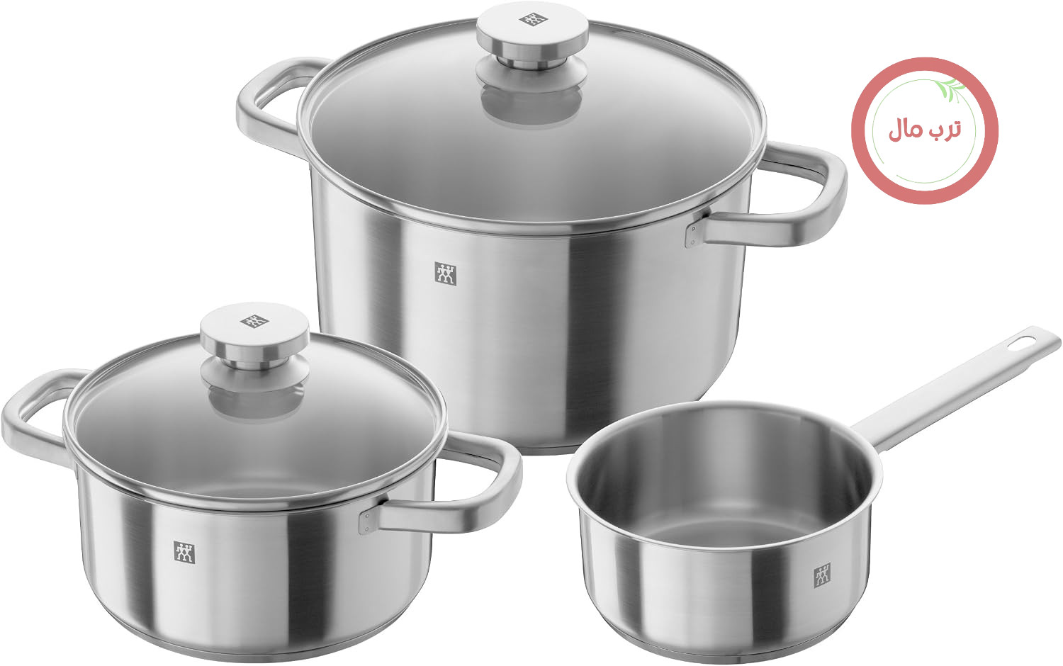 سرویس قابلمه ZWILLING Joy، 3 تکه، 2 درب، مناسب برای اجاق گازهای القایی، استیل ضد زنگ