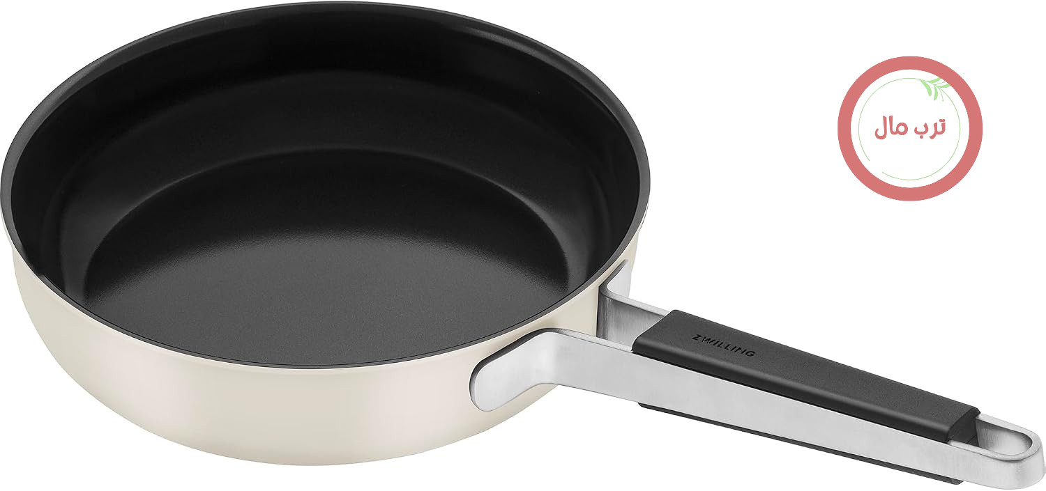 ماهیتابه ZWILLING Pure از جنس استیل ضد زنگ، سرامیک، روکش نچسب، 24.1 سانتی متر، عاجی