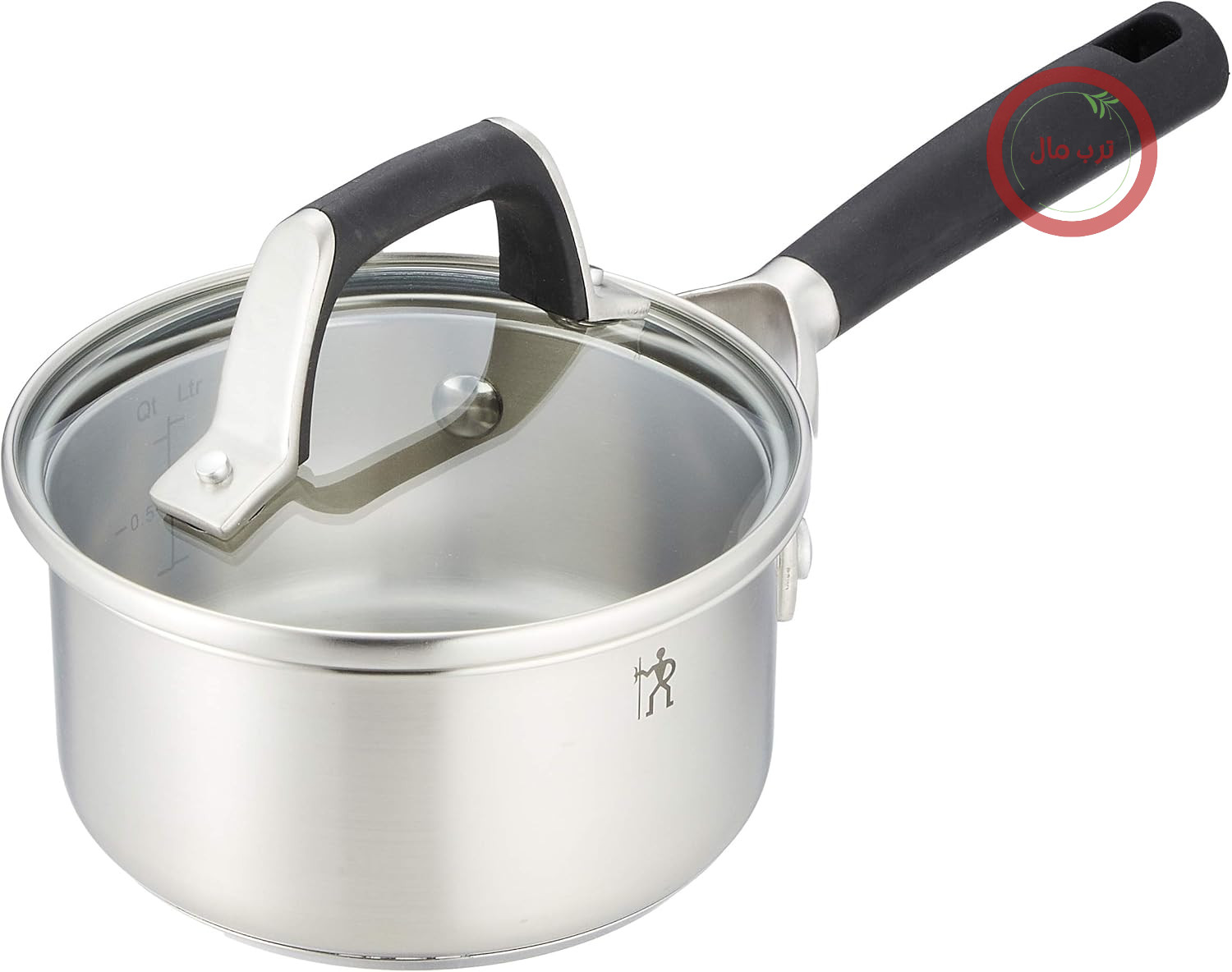 قابلمه تک دستی Henckels 40585-140 HI Style Basic، 14 سانتی‌متر، 1 لیتر، استیل ضد زنگ، قابلمه، سازگار با القایی، محصول اصلی ژاپن