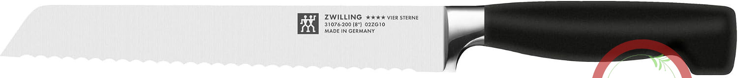 چاقوی نان Zwilling Twin Four Star II، طول تیغه 20 سانتی متر، دسته پلاستیکی ارگونومیک، مشکی