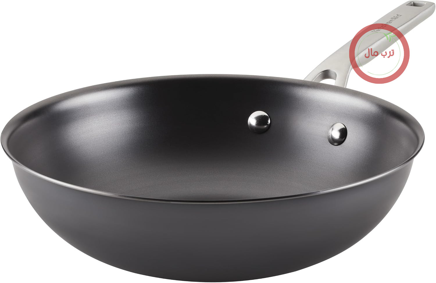 ماهیتابه KitchenAid NITRO ساخته شده از فولاد کربنی، دسته استیل ضد زنگ، سازگار با همه اجاق گازها، 25 سانتی متر، مشکی