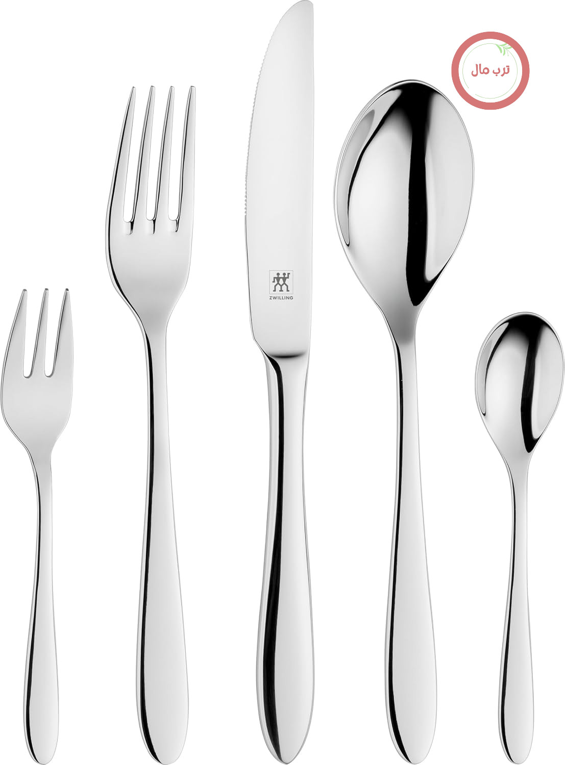 سرویس قاشق و چنگال زولینگ ZWILLING Style، 30 پارچه، برای 6 نفر، قابل شستشو در ماشین ظرفشویی، استیل ضد زنگ، براق، نقره‌ای