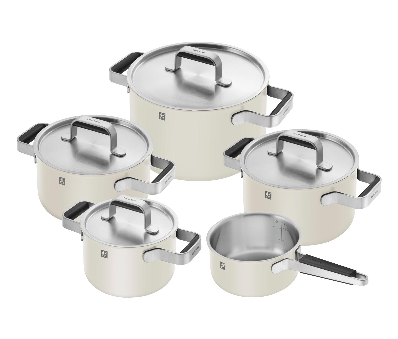 سرویس قابلمه 5 پارچه زولینگ آلمان zwilling Pure / رنگ کرم