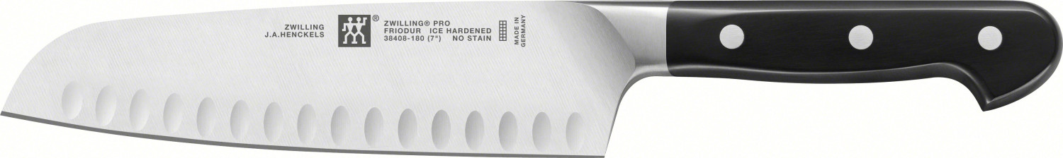 چاقو تکی سانتوکو 18 سانتی‌متری زولینگ آلمان zwilling pro | تیغه فولادی ضد زنگ با شیارهای ضدچسبندگی